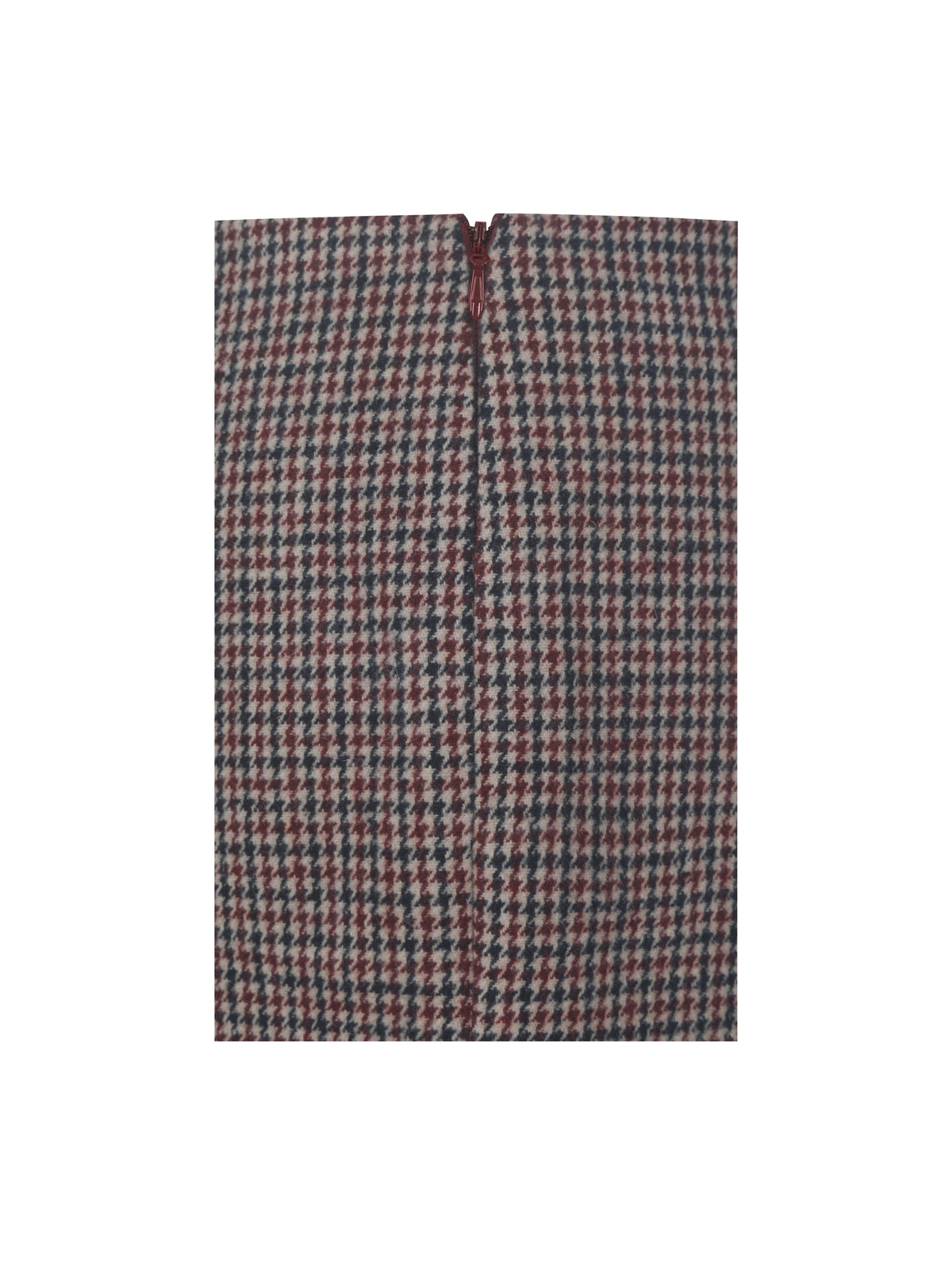 Victoria Burgundy Micro Houndstooth Mini Skirt
