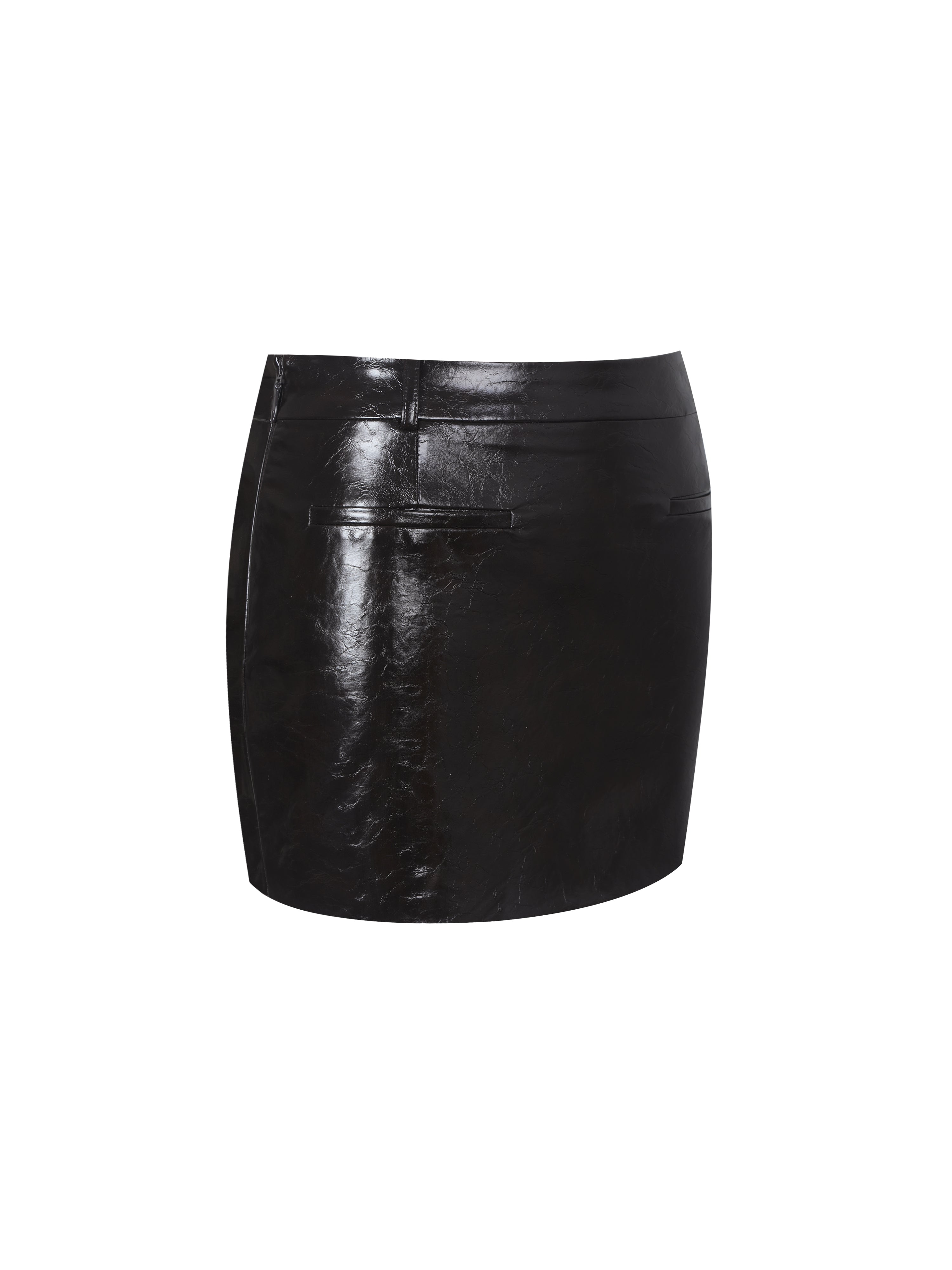 Vivian Mocha Faux Leather Low-Rise Mini Skirt
