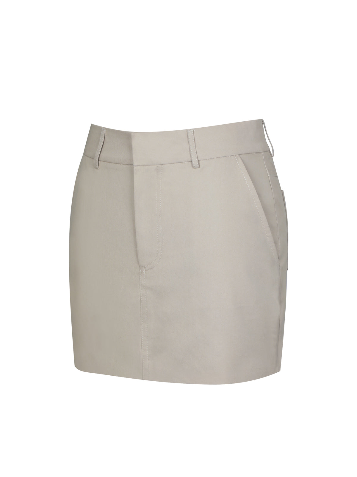 Zuli Tan Cotton Gabardine Mini Skirt