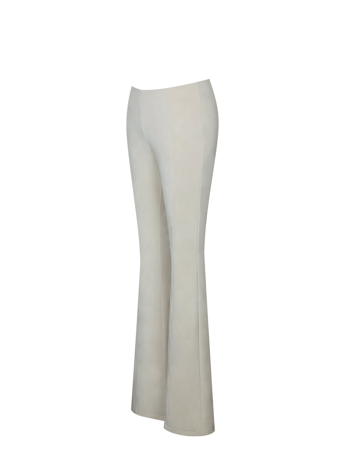 Adriana Cream Soft Leather Low Rise Boot Cut Pants