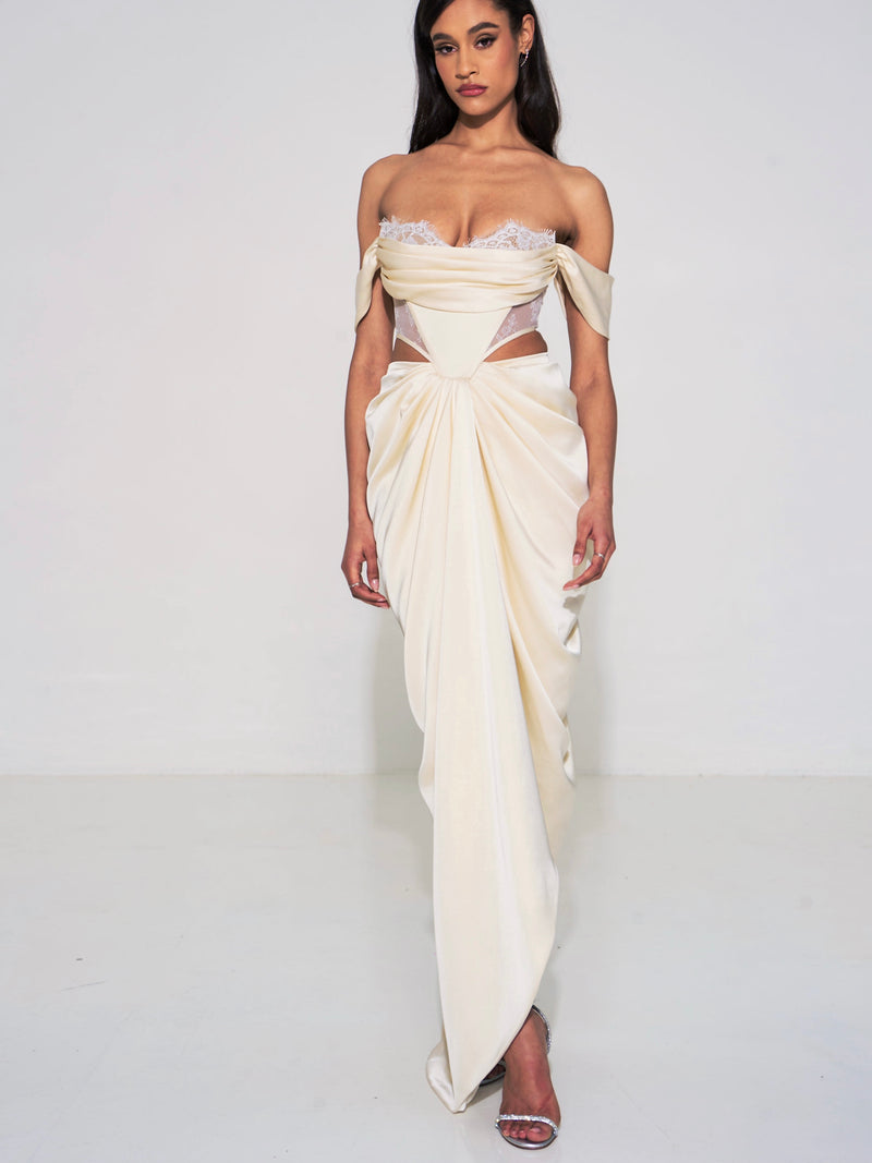 Hedy White Satin Corset Dress – Miss Circle