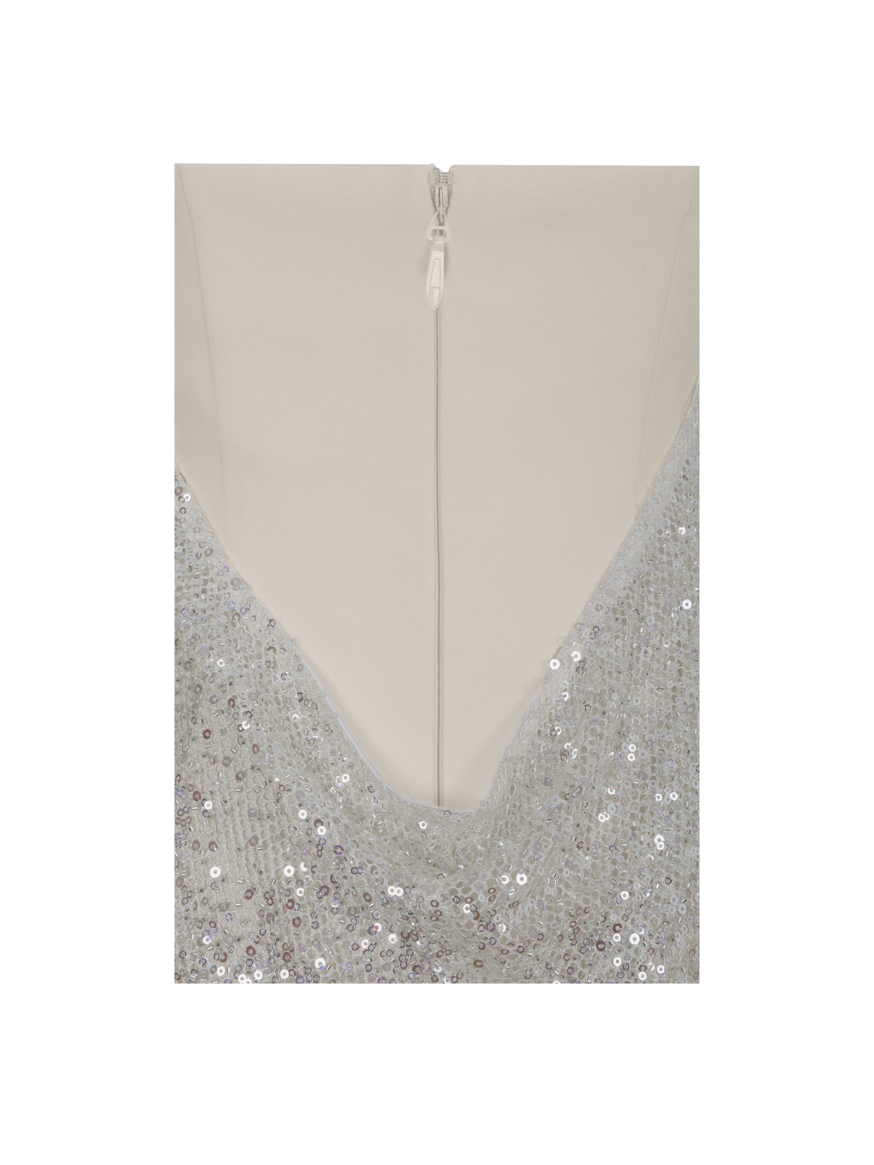 Quimera Almond Beaded Cape Halter Off-Shoulder Maxi Gown