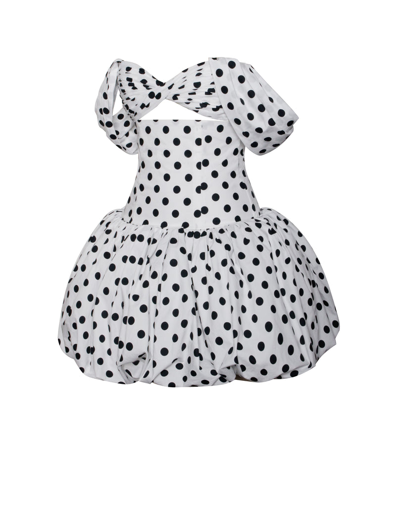Umika Polka Dots Bubble Hem Mini Dress