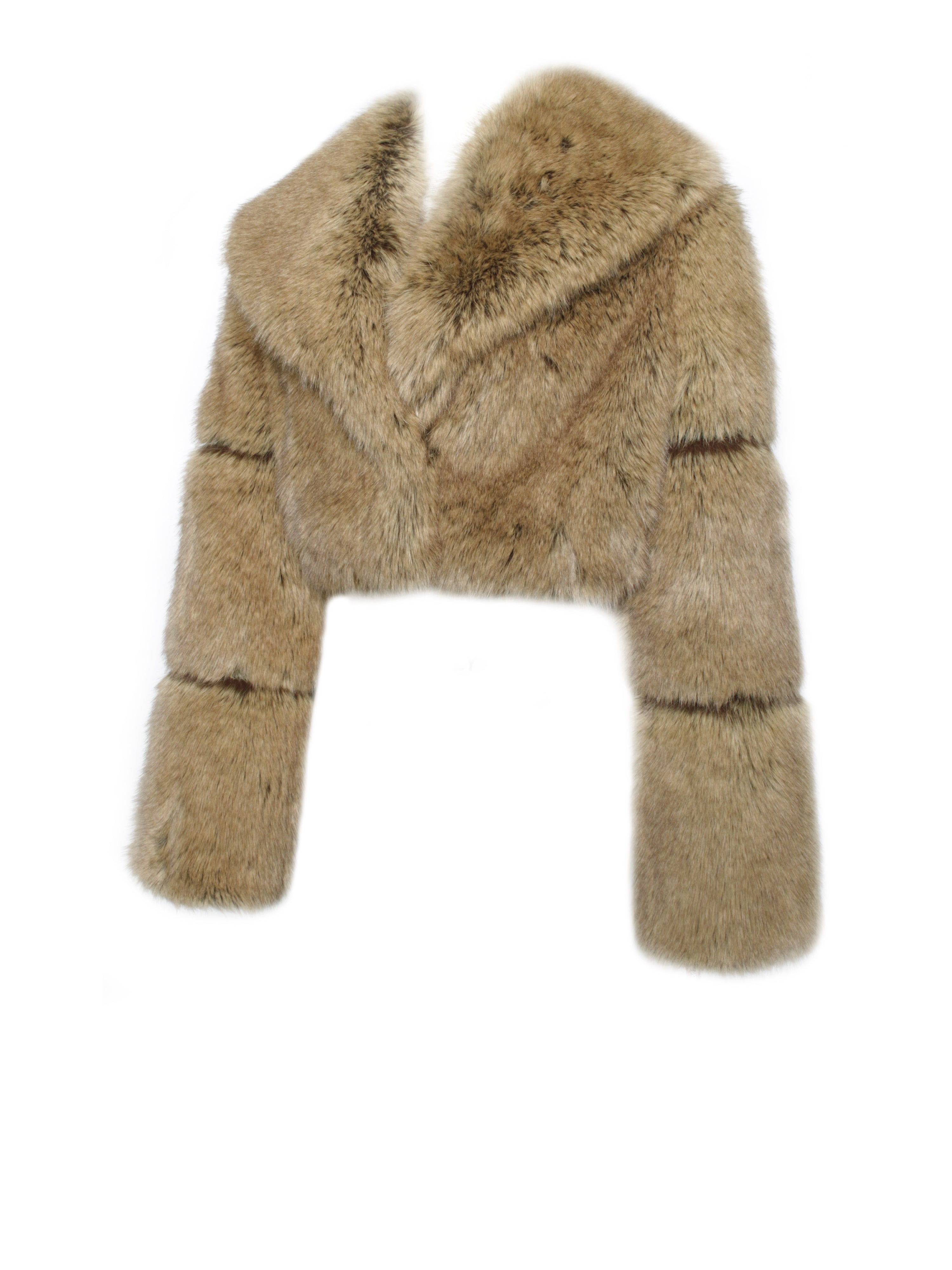 Yadavi Brown Vegan Fur Cropped Jacket