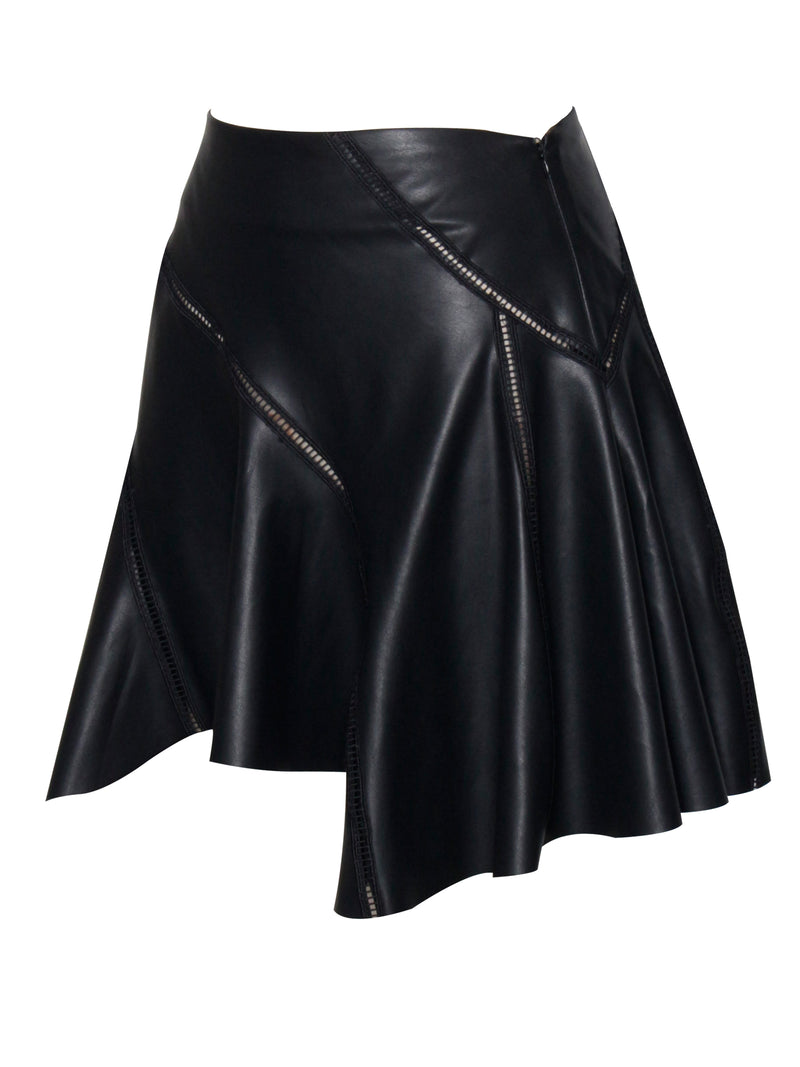Mariah Black Vegan Leather Mini Skirt
