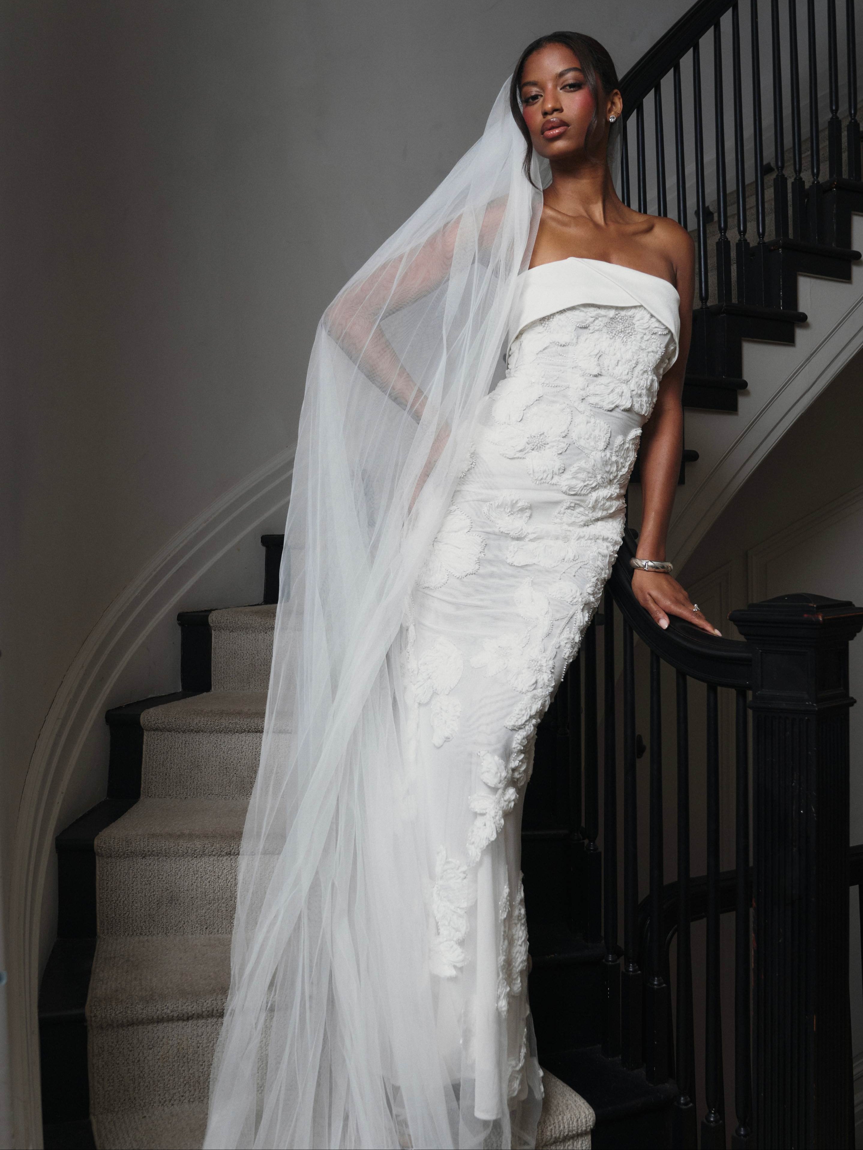 Raphaela White Floral Strapless Mermaid Wedding Dress (PREORDER)