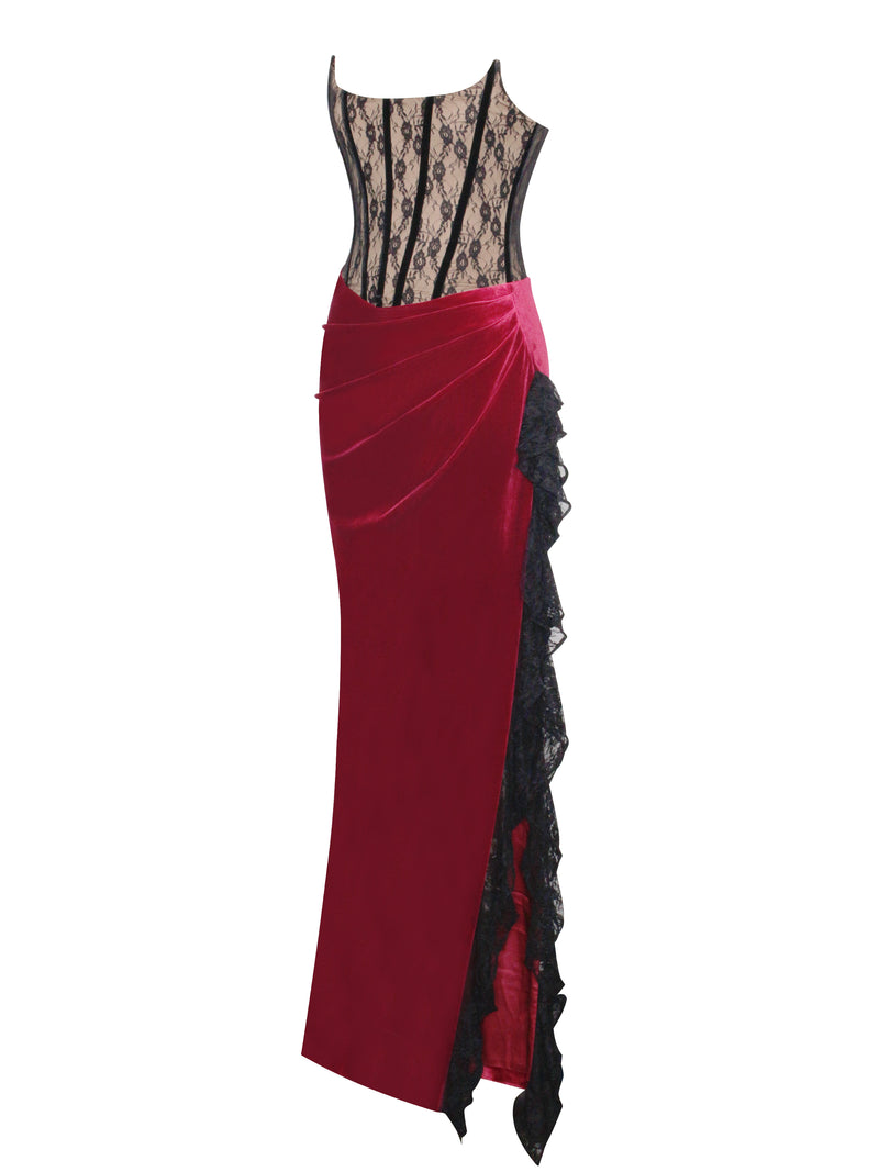 Mineral Remy Drawstring Dress, Black - Womens Red Dot