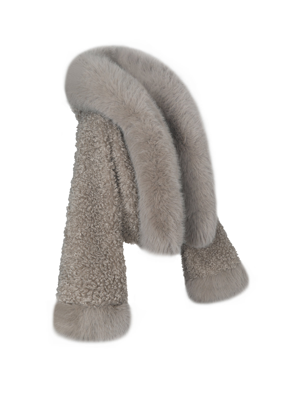 Kali Khaki Cropped Vegan Shearling Fur Jacket