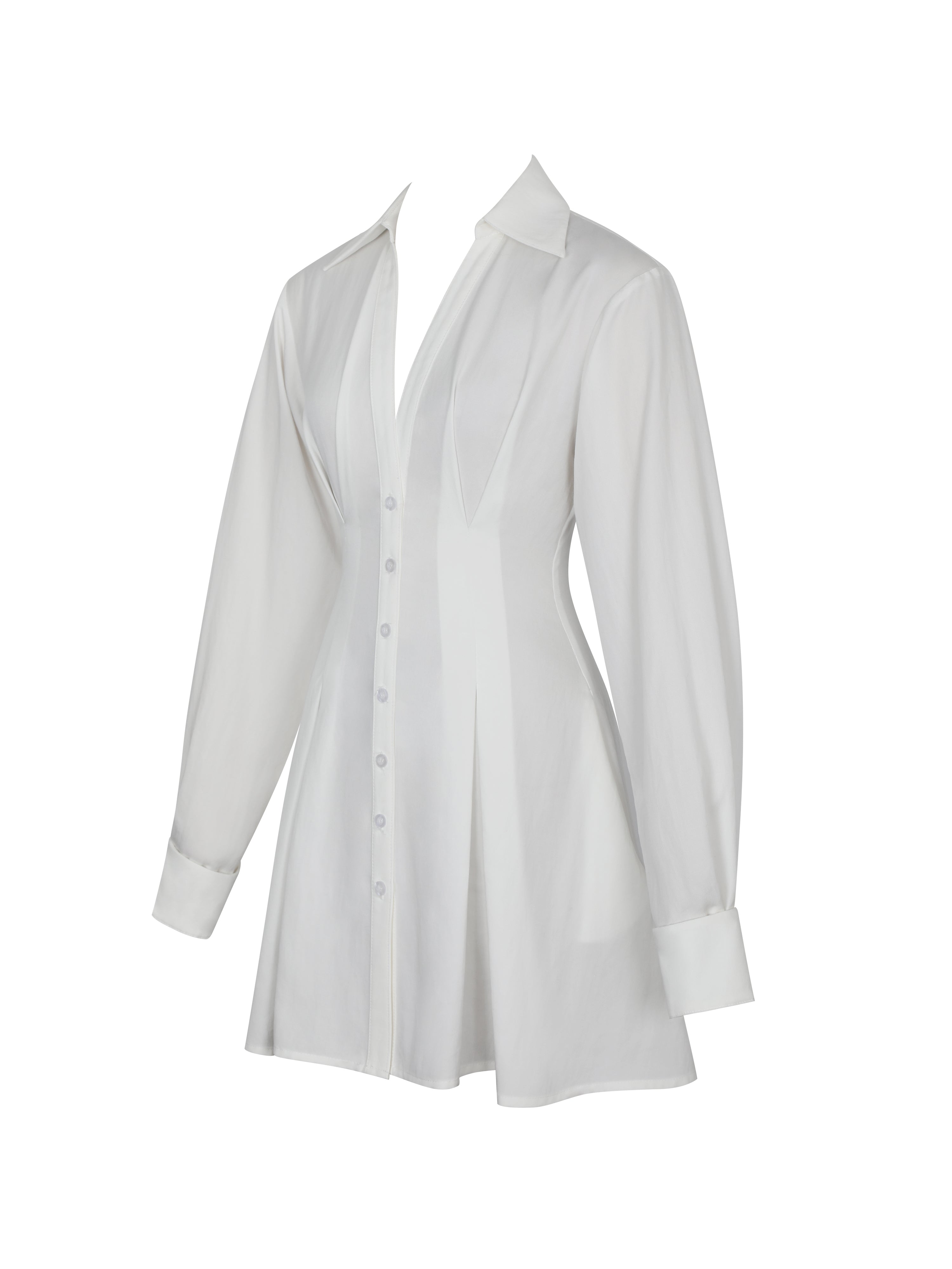 Nanette White Lyocell Poplin Shirt Mini Dress
