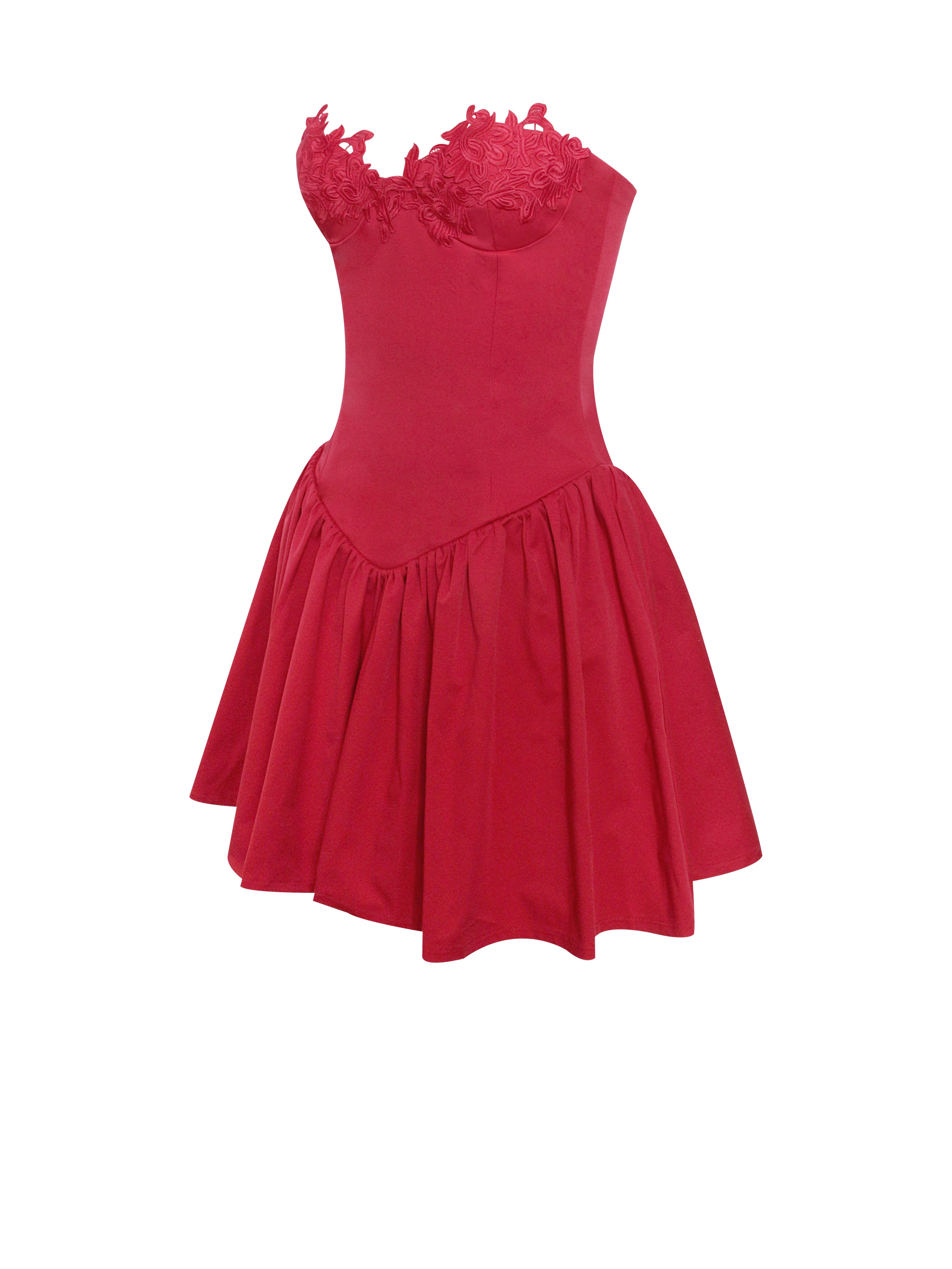 Miss Circle Women's Sacha Drop Waist Corset Puffy Mini Dress - Red - Size XL Miss Circle Women's Sacha Drop Waist Corset Puffy Mini Dress - Red - Size XL