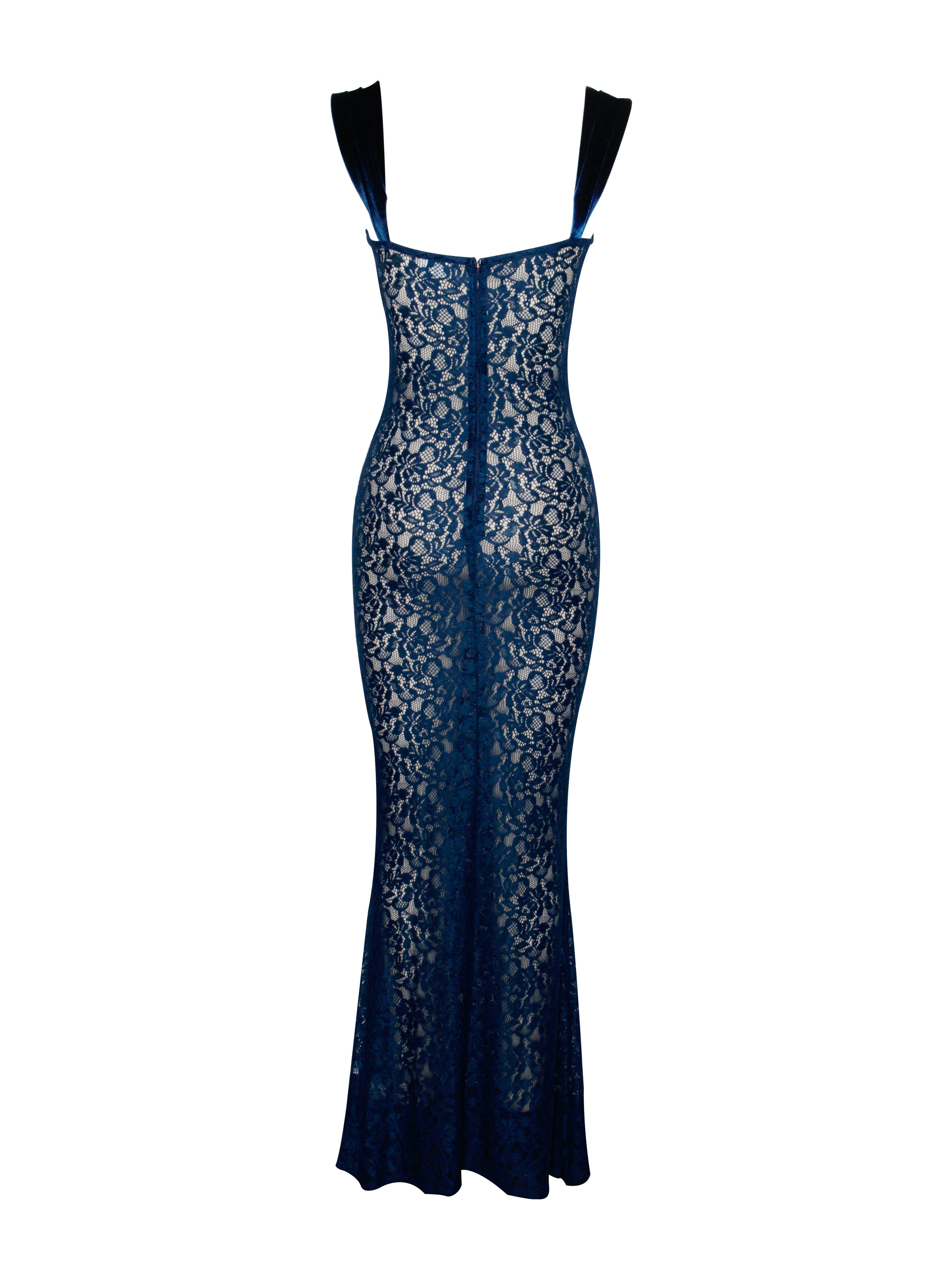 Veronica Teal Lace Maxi Dress