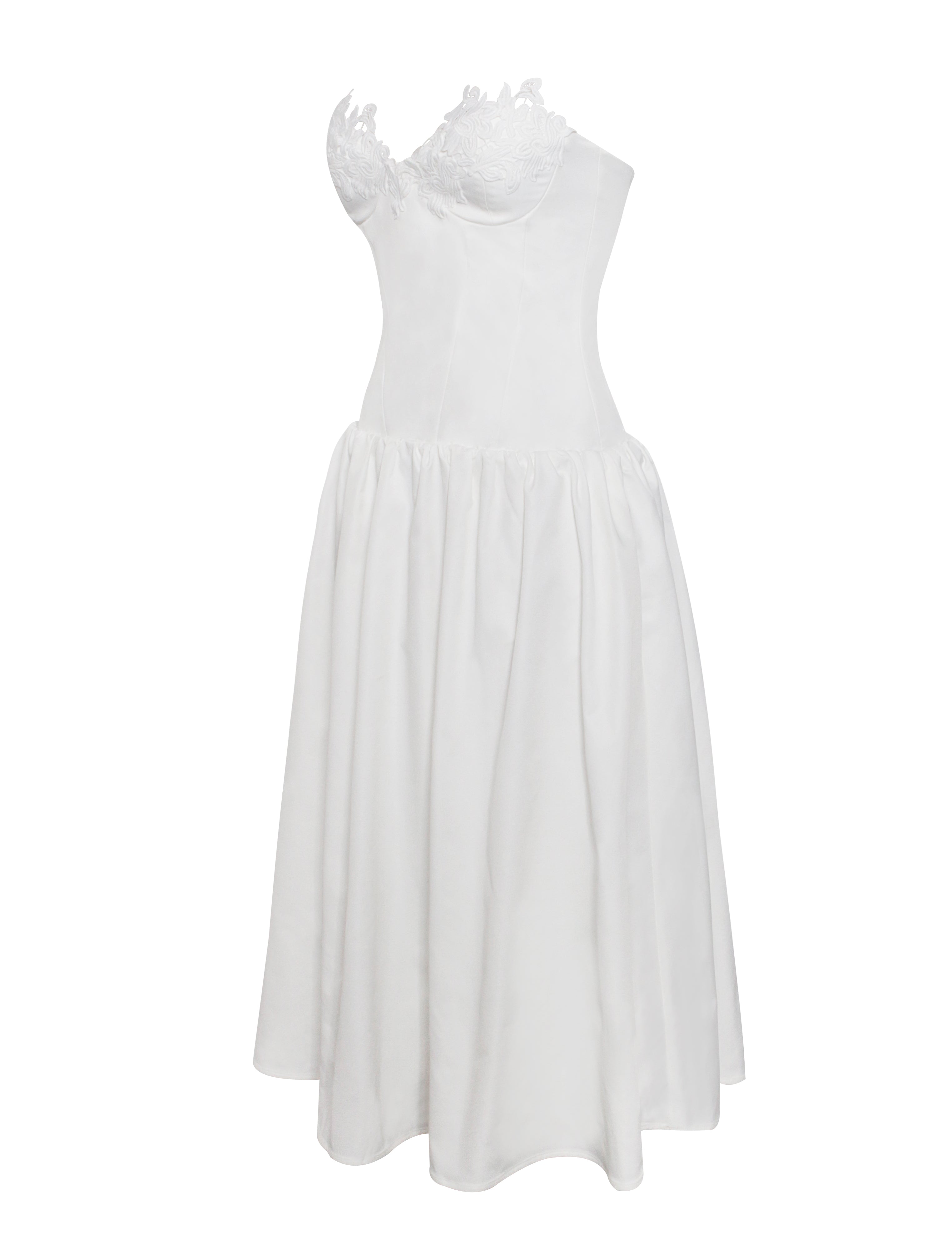 Rowan White Lace Drop Waist Corset Sundress