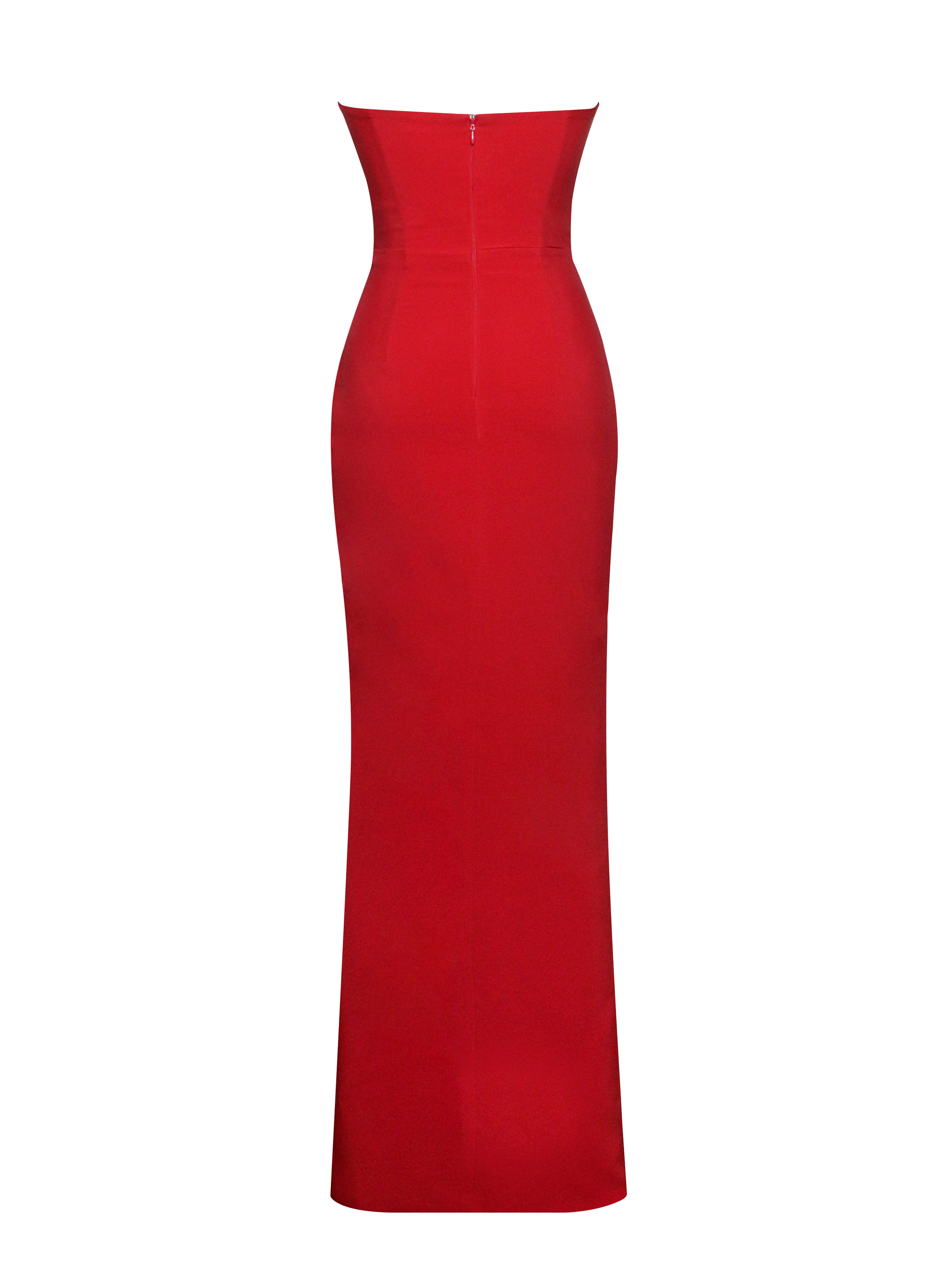 Xoana Red Crystal Embellished High Slit Gown M / US 6-8 Xoana Red Crystal Embellished High Slit Gown M / US 6-8