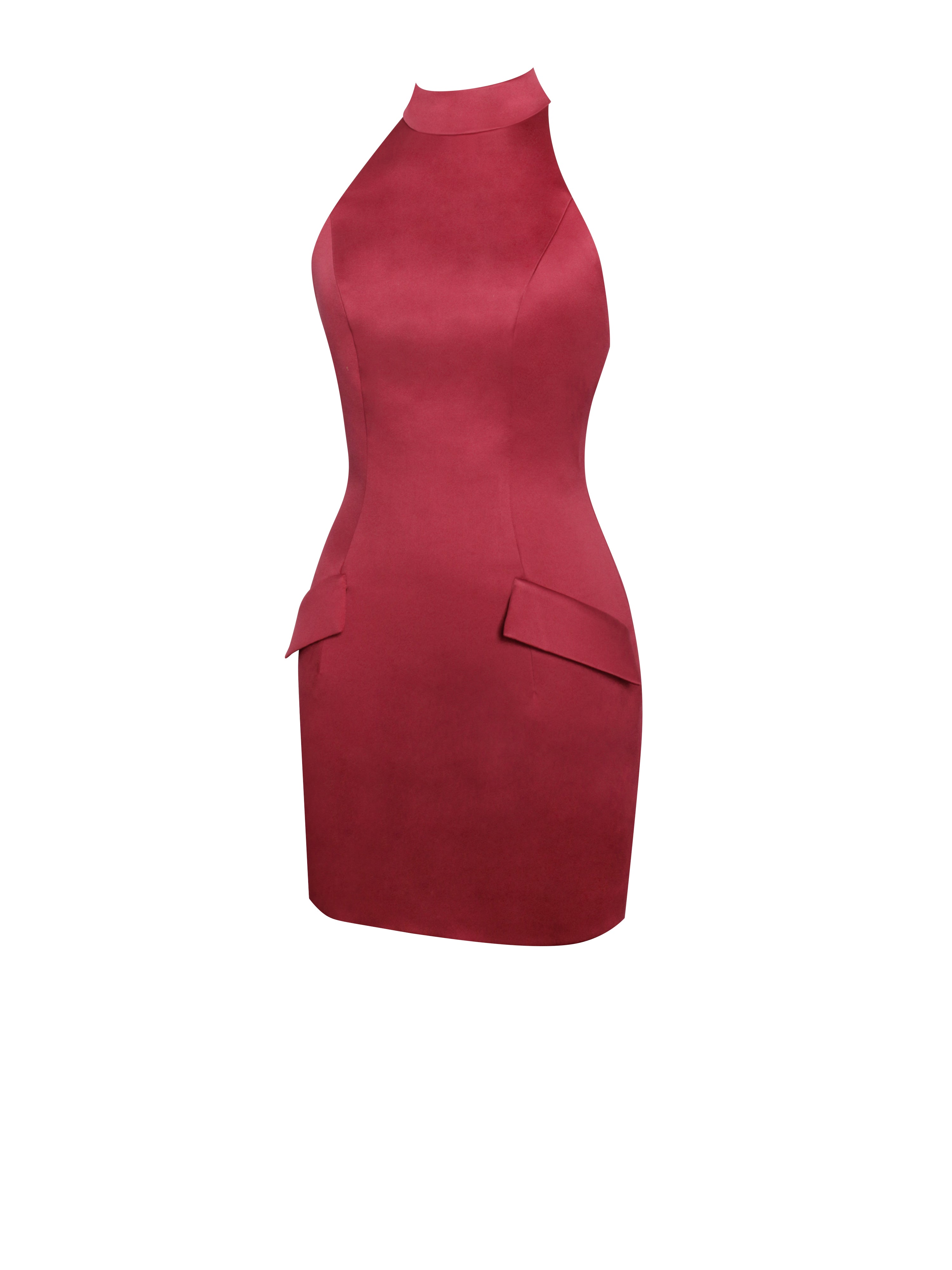 Naima Red Halter Mini Dress