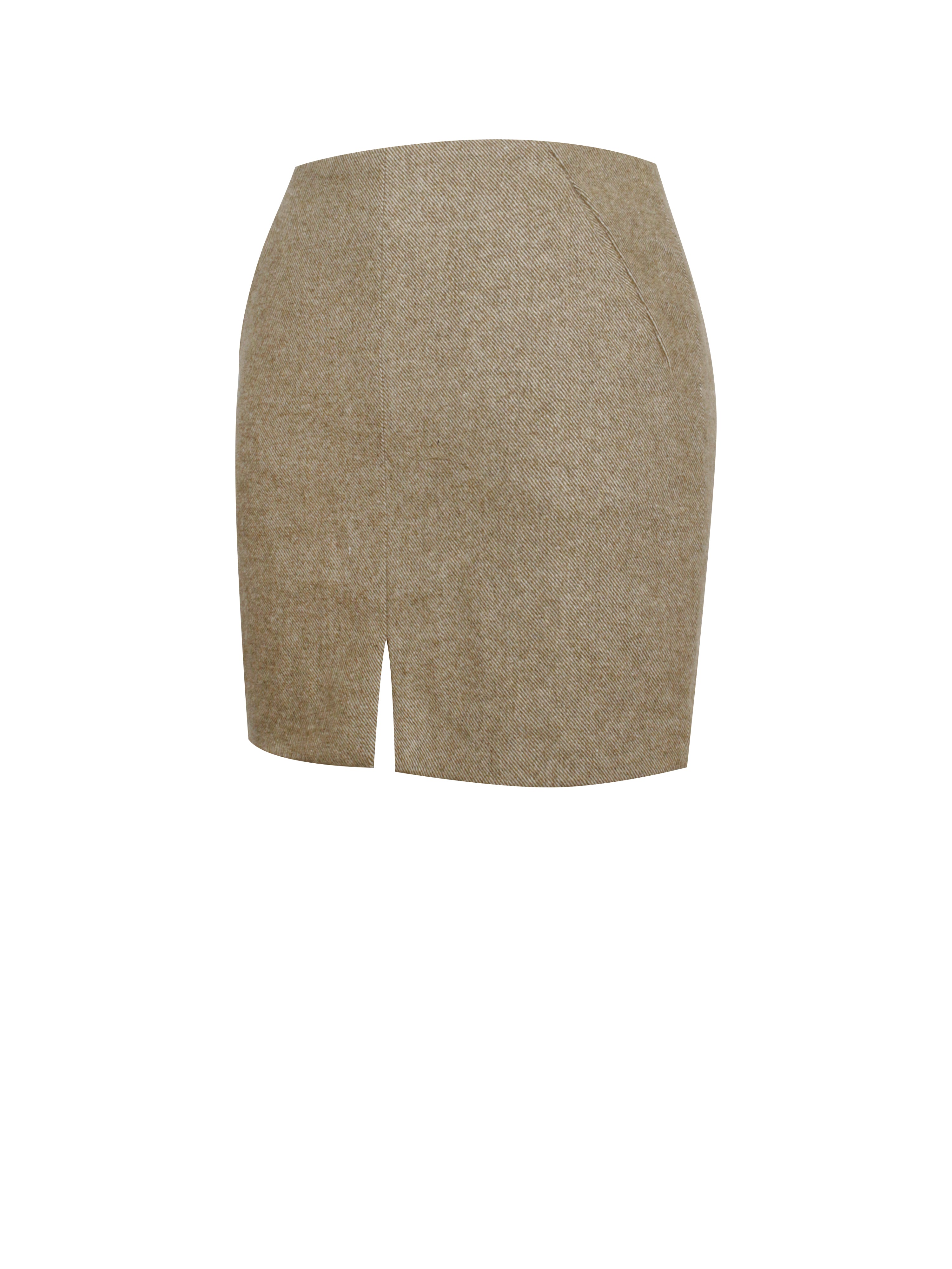 Braylee Vintage Bodycon Twill Wool Blend Mini Skirt