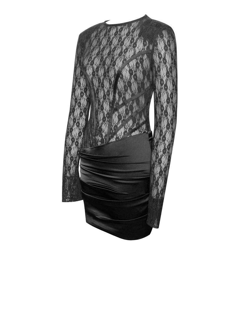 Maisie Black Lace Long Sleeve Bodysuit – Miss Circle