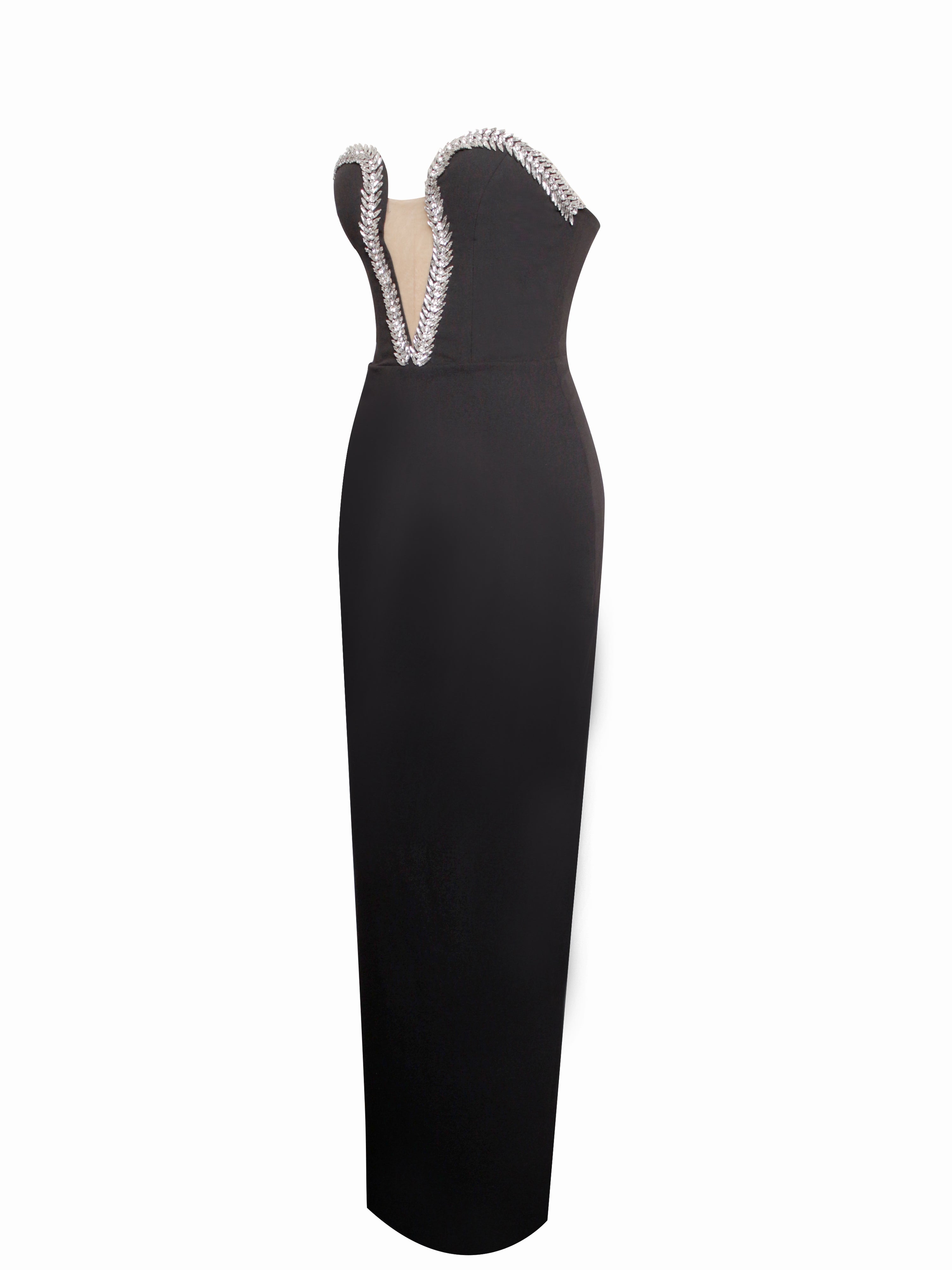 black embellished maxi dress Lna black embellished semi-sheer maxi dress