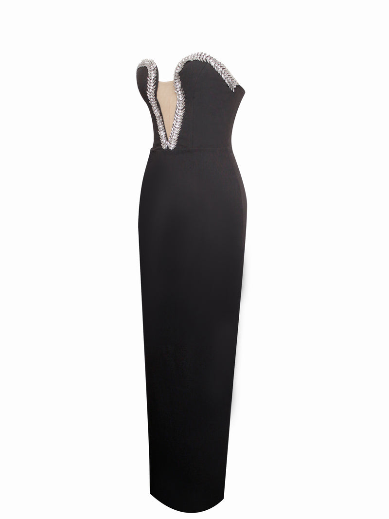 Crystal straps black maxi dress, Icône