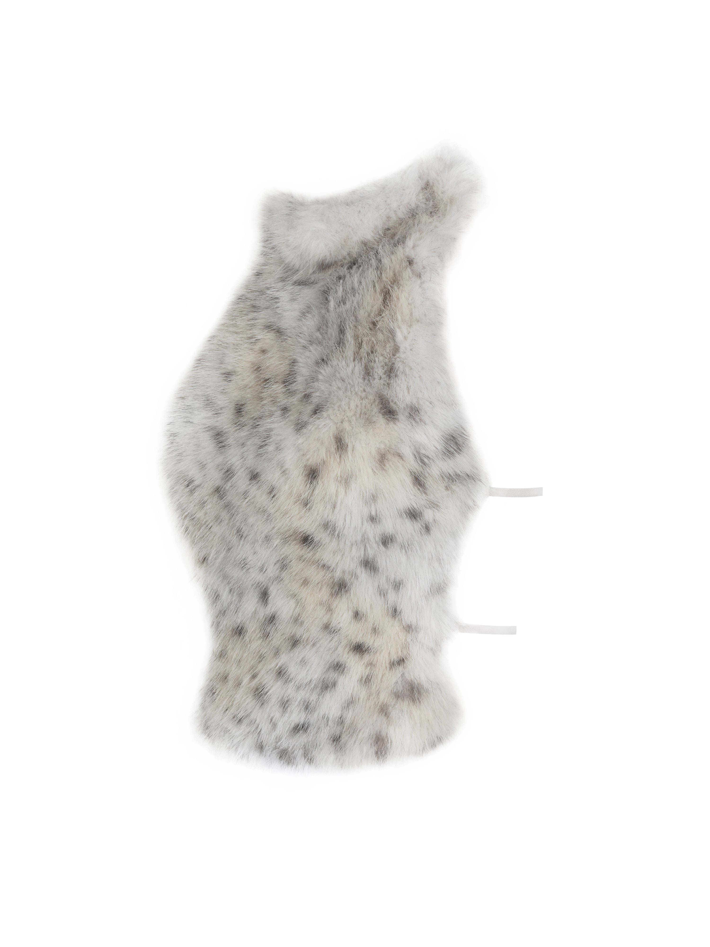 Sasha Tan Cheetah Backless Contoured Fur Halter Top