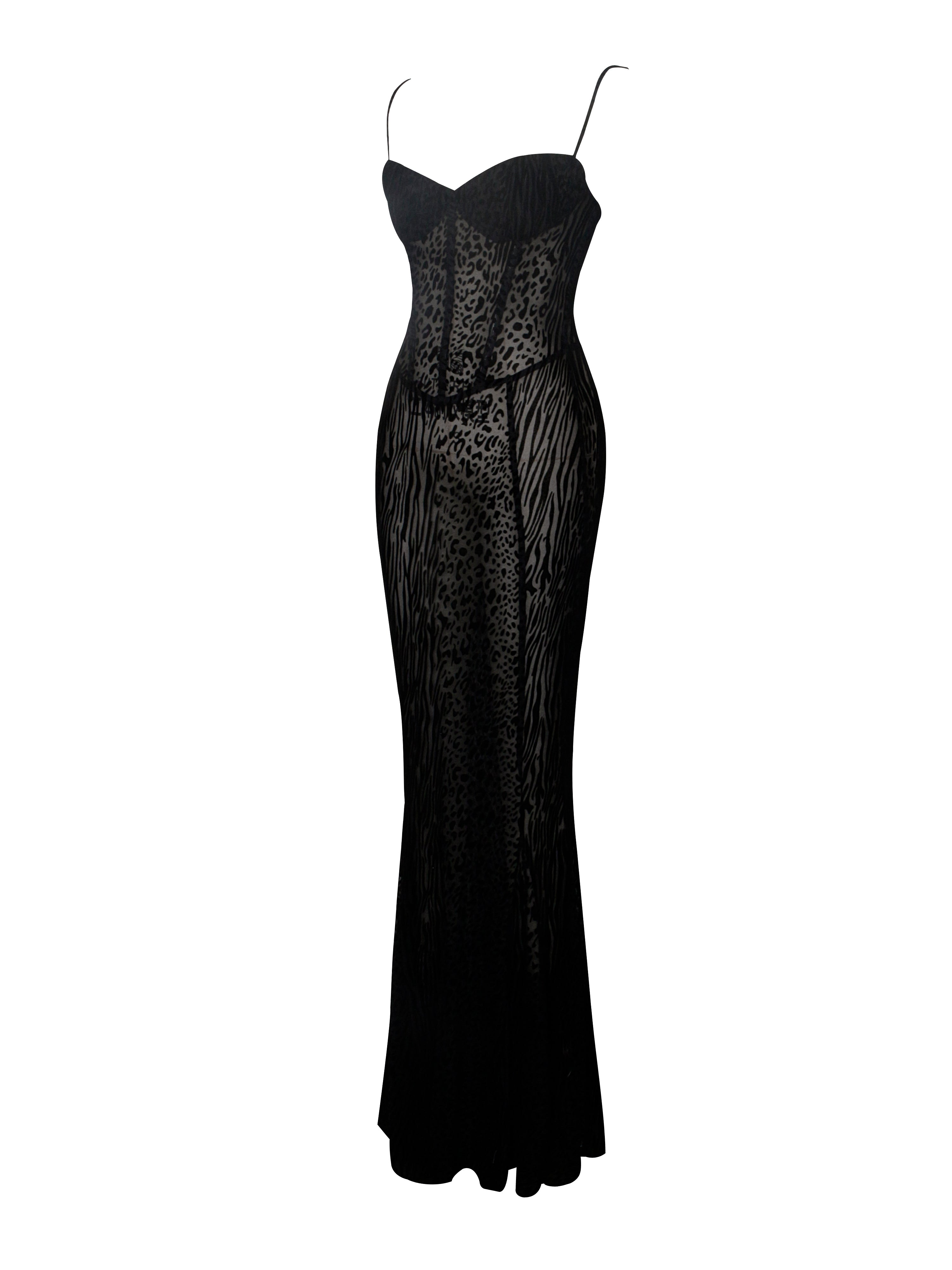 Ulani Black Burnout Velvet Detail Mesh Maxi Dress