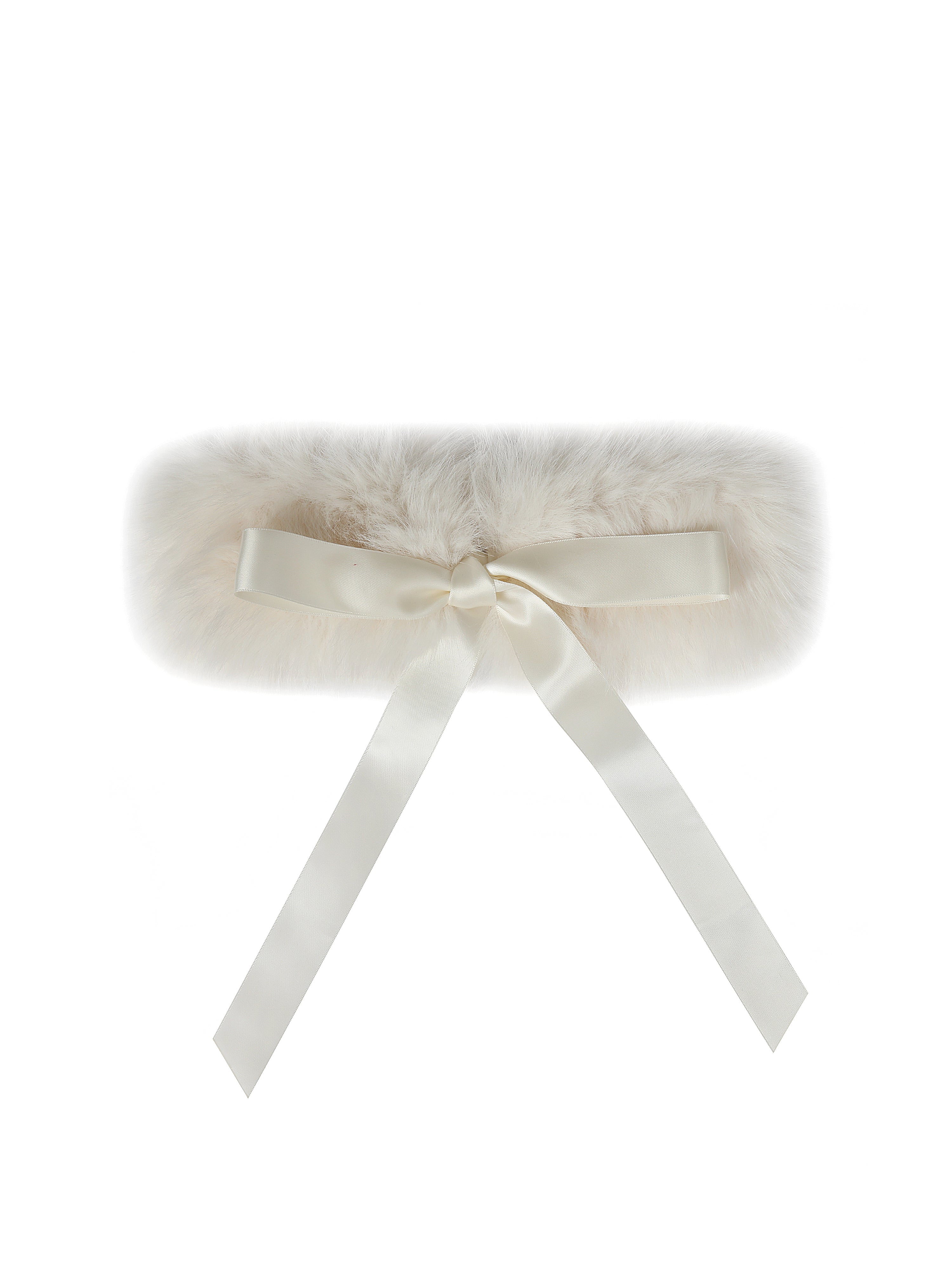 Miss Circle White Wrap Around Vegan Fur Hat