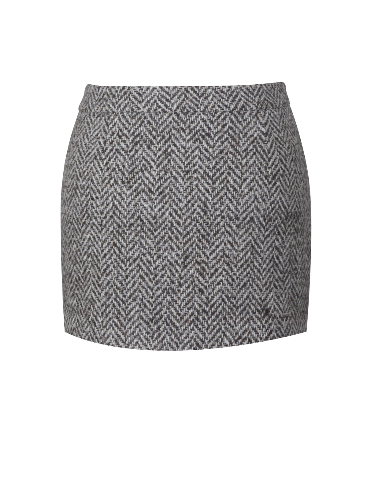 Sandra Brown & White Herringbone Mini Skirt
