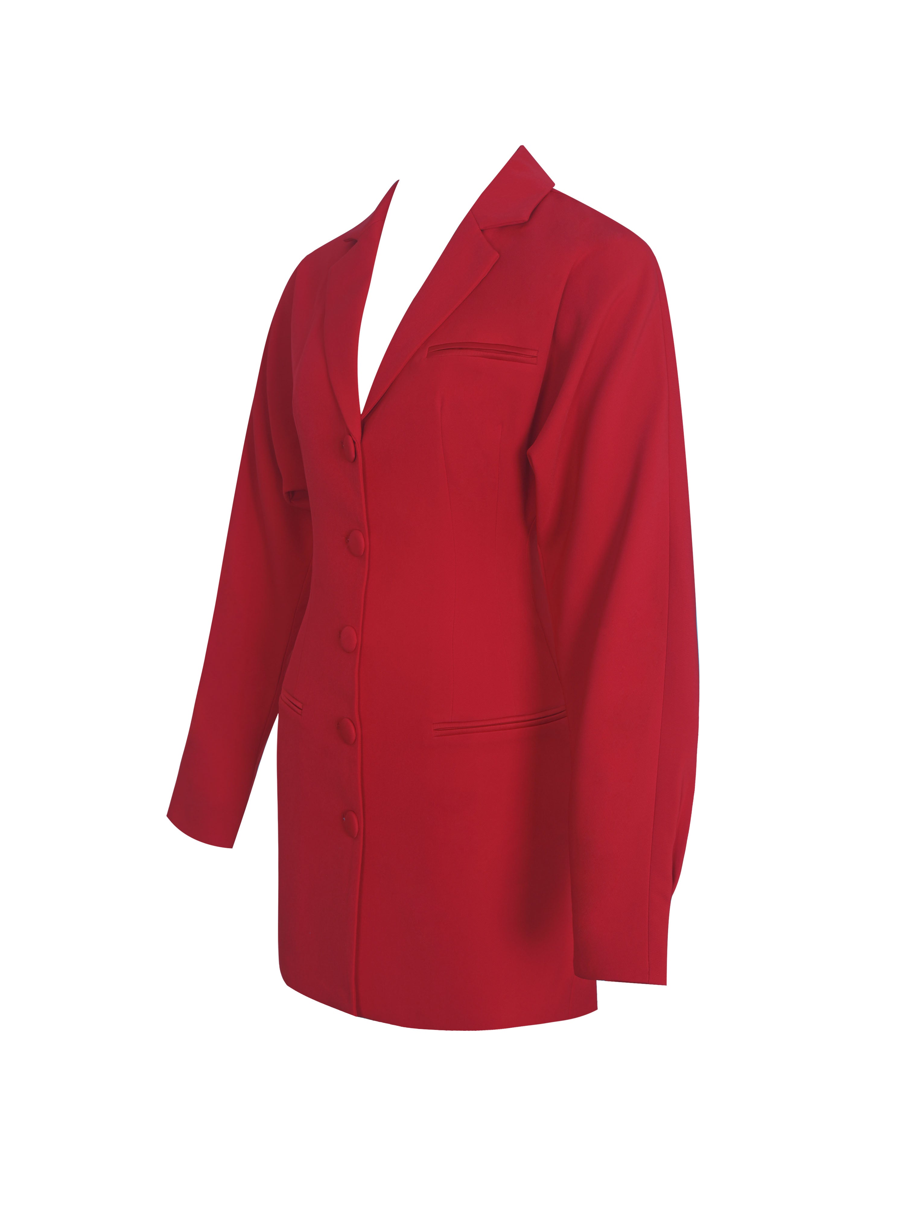 Blythe Cherry Red Batwing Blazer Mini Dress