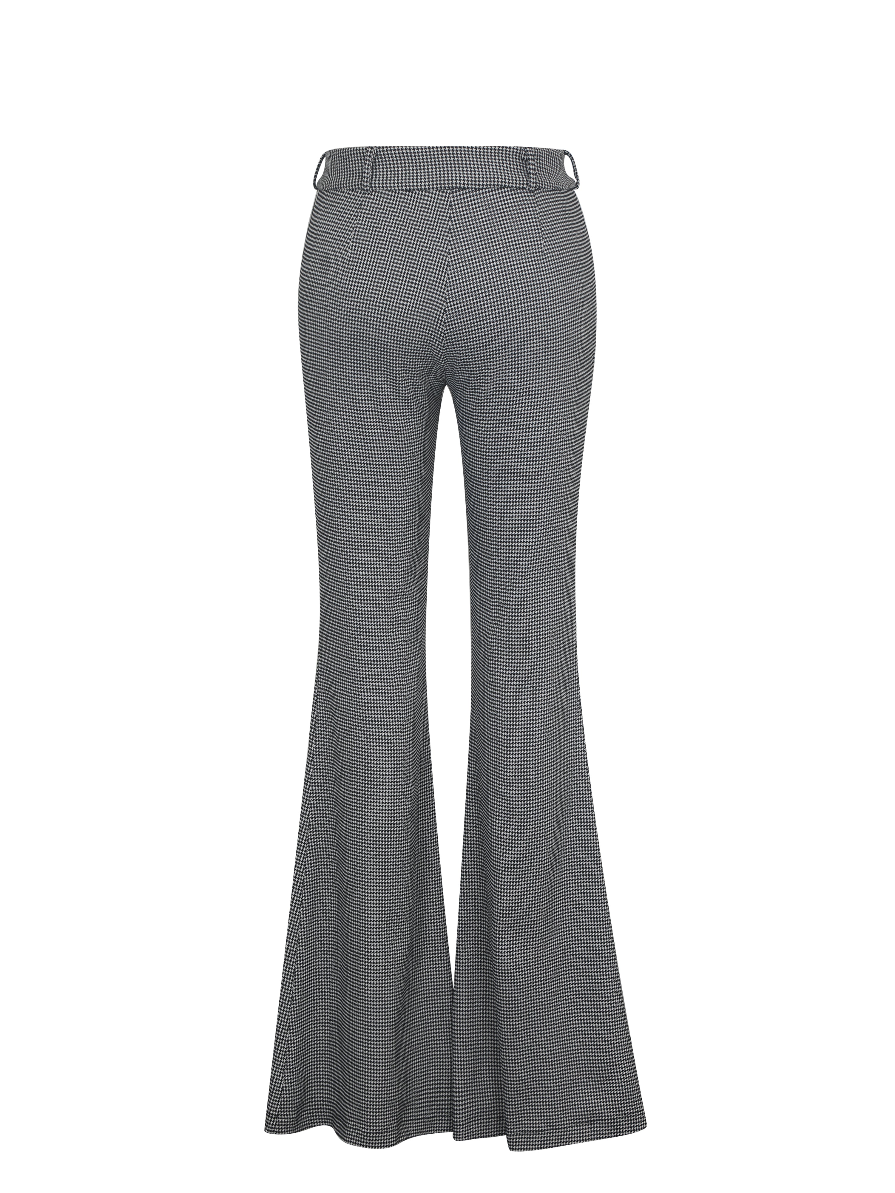 Ulli Micro-Houndstooth Flared Pants