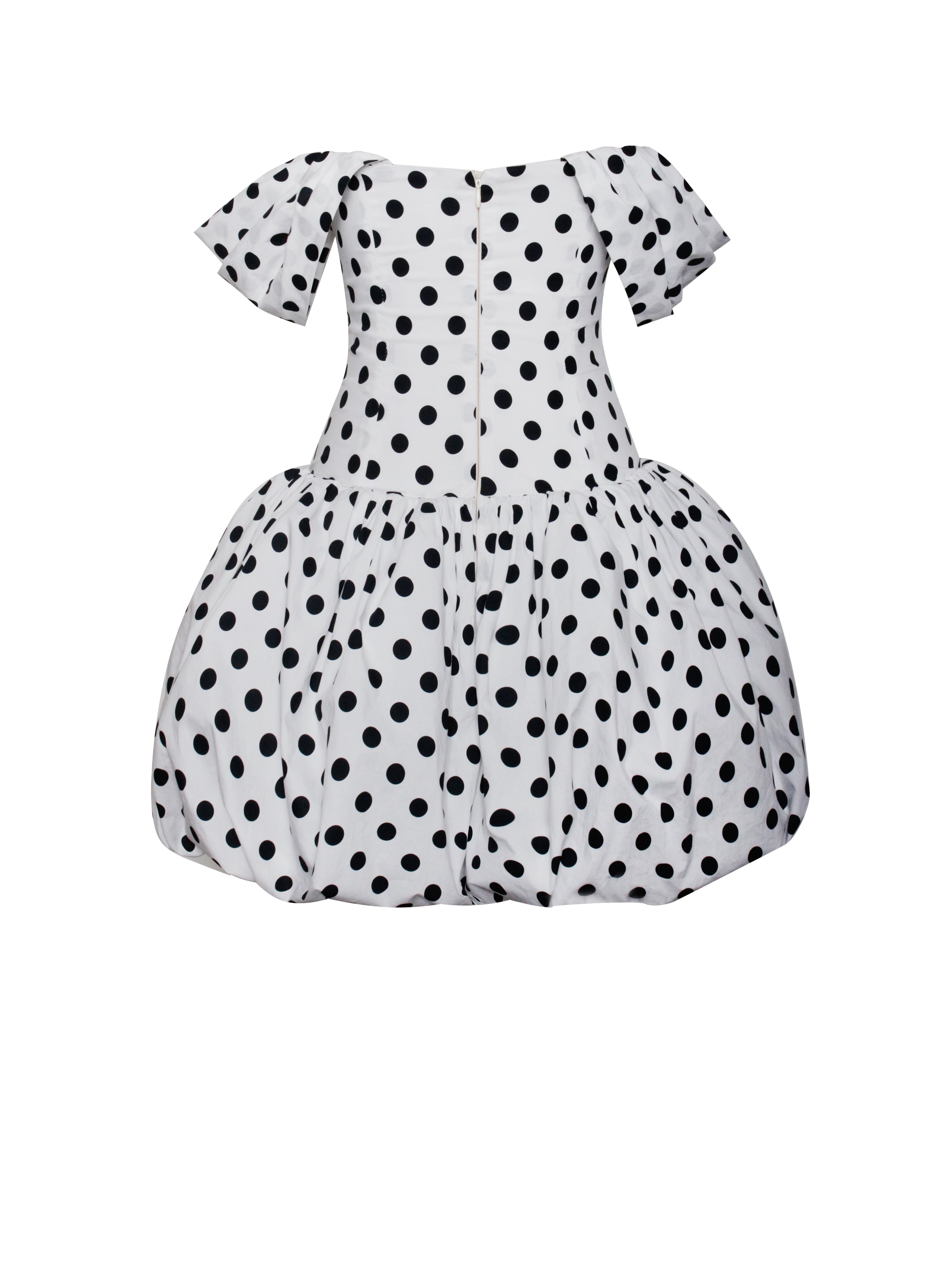 Umika Polka Dots Bubble Hem Mini Dress