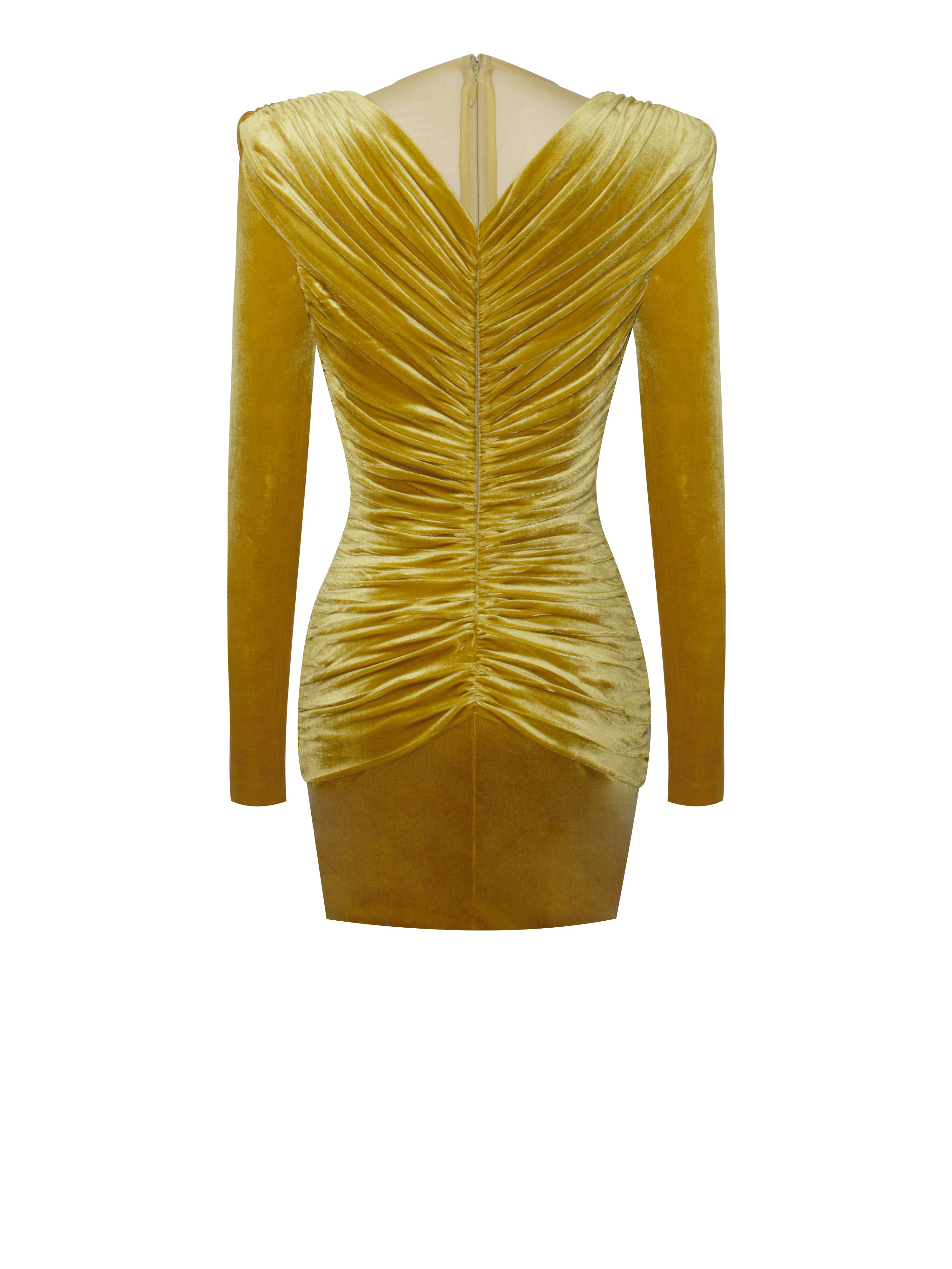 Miss Circle Women Carey Gold Velvet Long Sleeve Mini Dress Miss Circle Women Carey Gold Velvet Long Sleeve Mini Dress