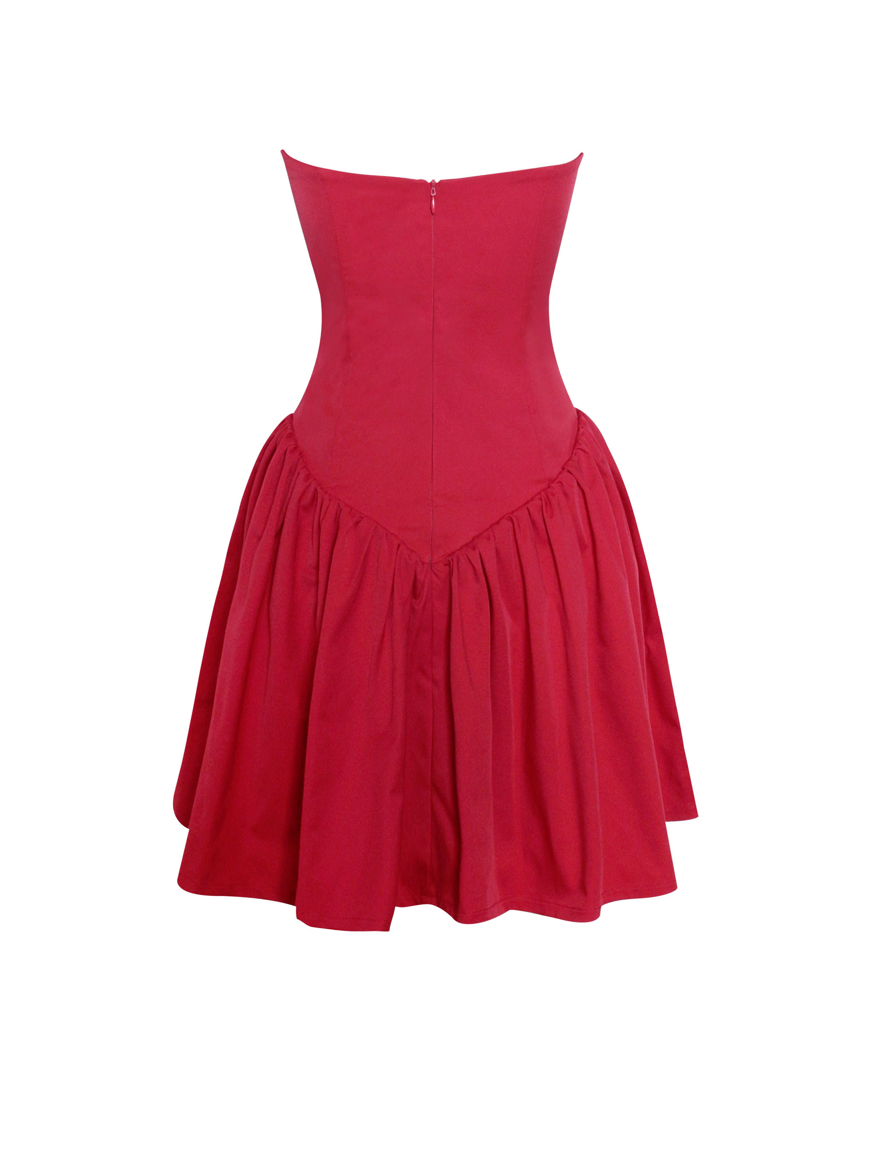 Miss Circle Women's Sacha Drop Waist Corset Puffy Mini Dress - Red - Size XL Miss Circle Women's Sacha Drop Waist Corset Puffy Mini Dress - Red - Size XL