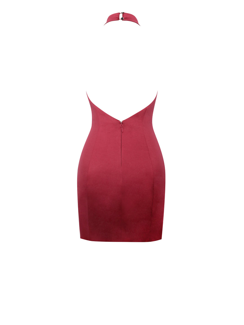 Naima Red Halter Mini Dress