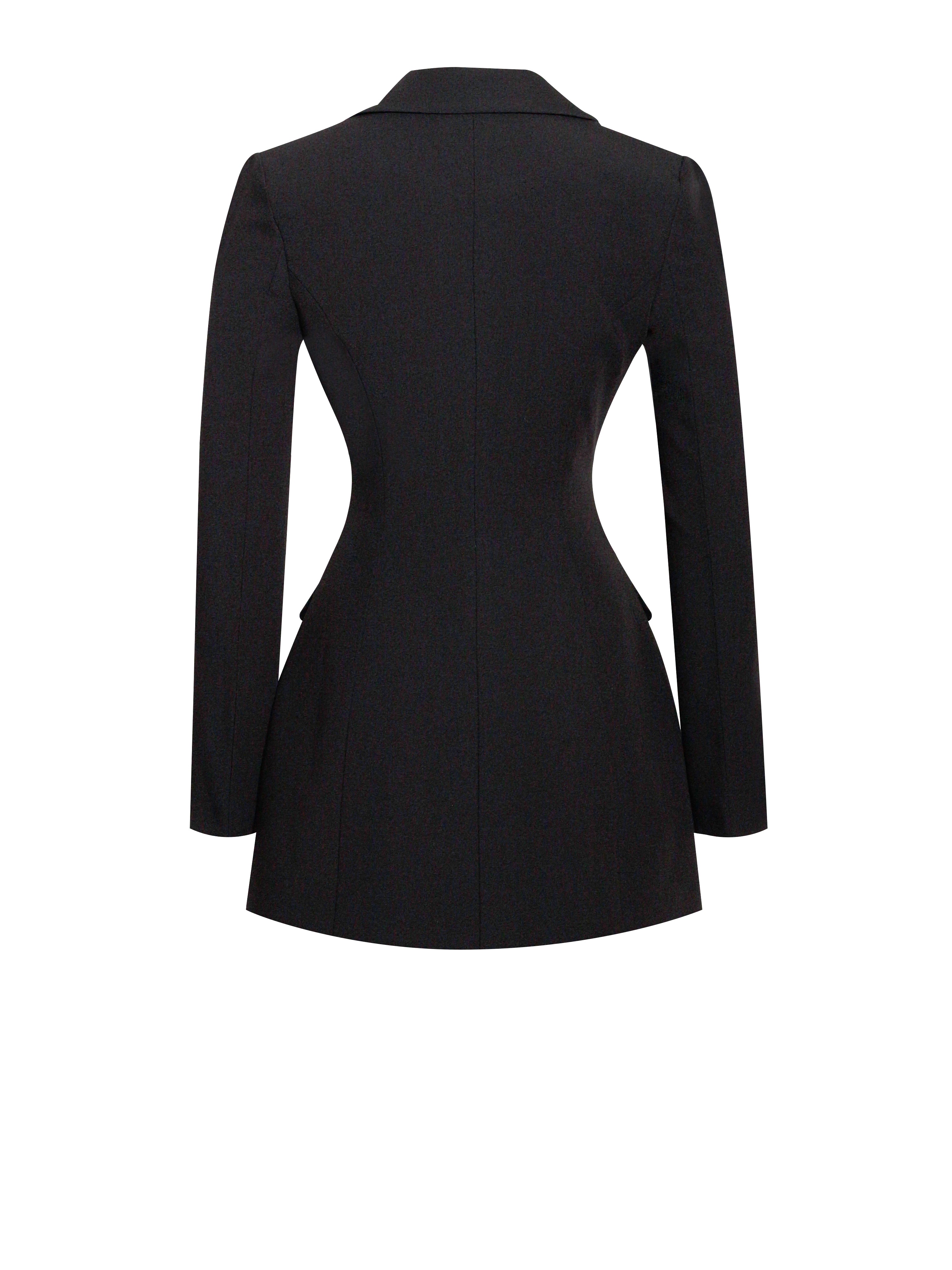 Miss Circle Calista Black Stretch Crepe Blazer Dress XS