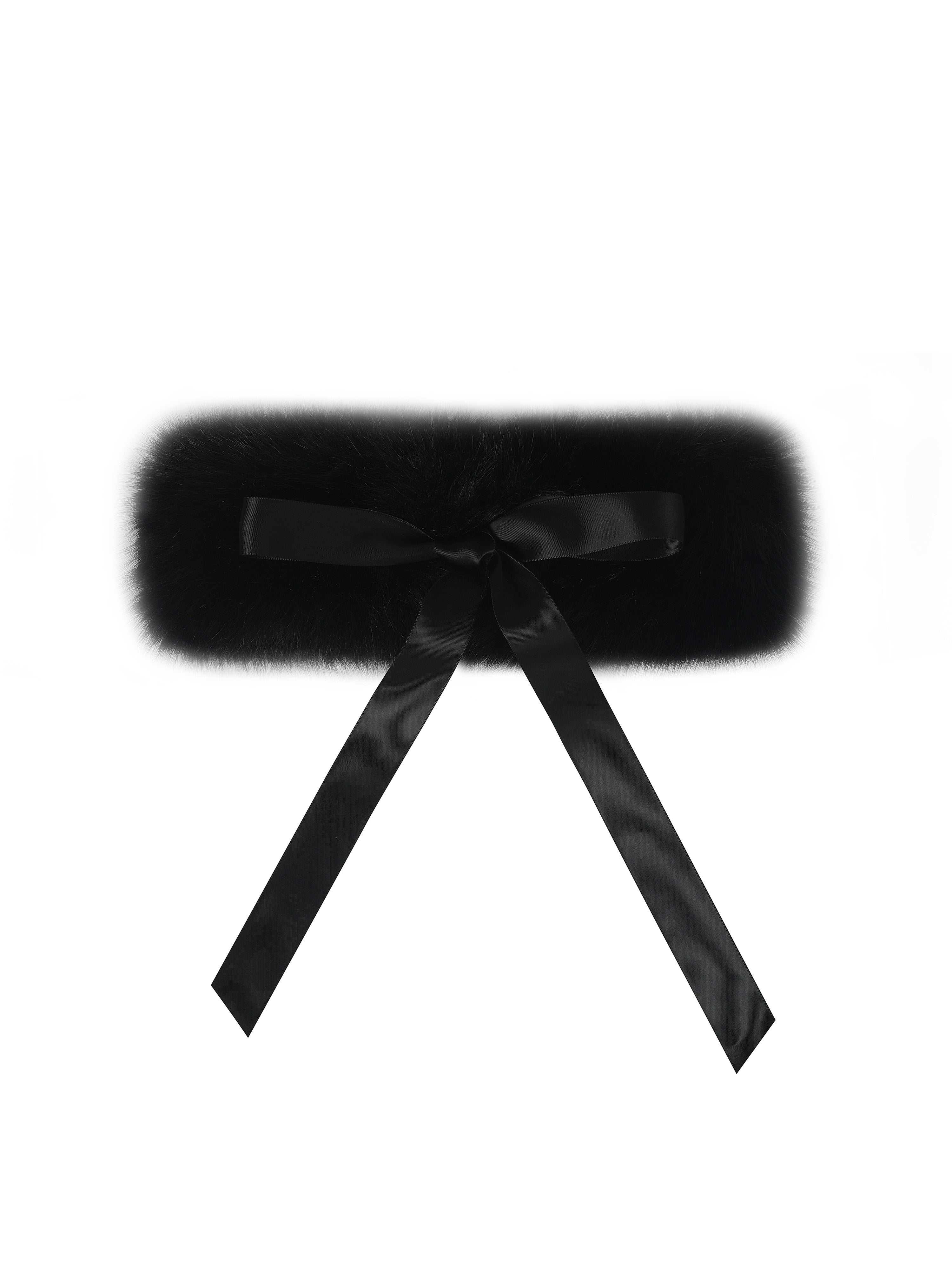 Miss Circle Black Wrap Around Vegan Fur Hat
