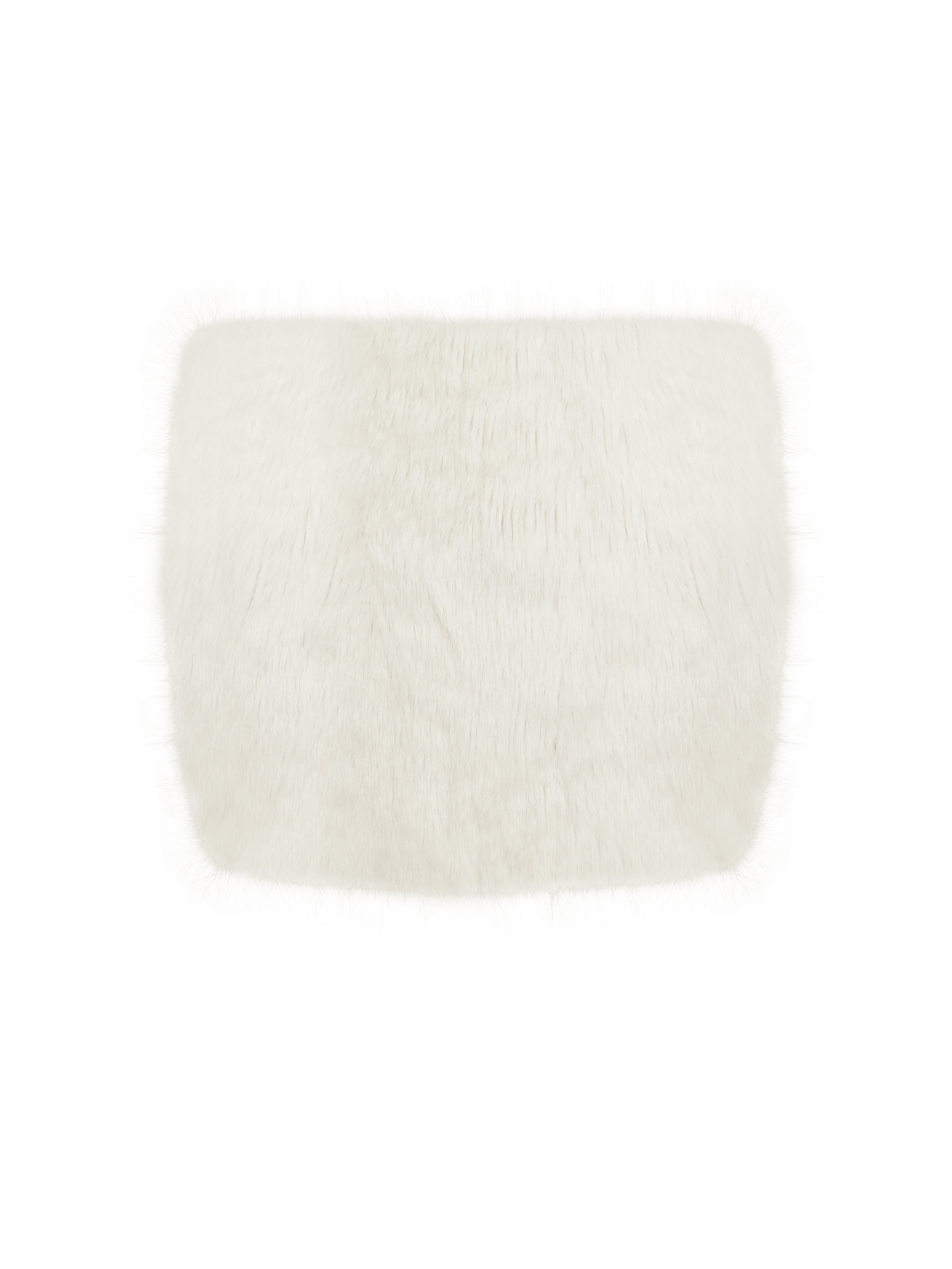 Narla Ivory Low-Waisted Fur Mini Skirt