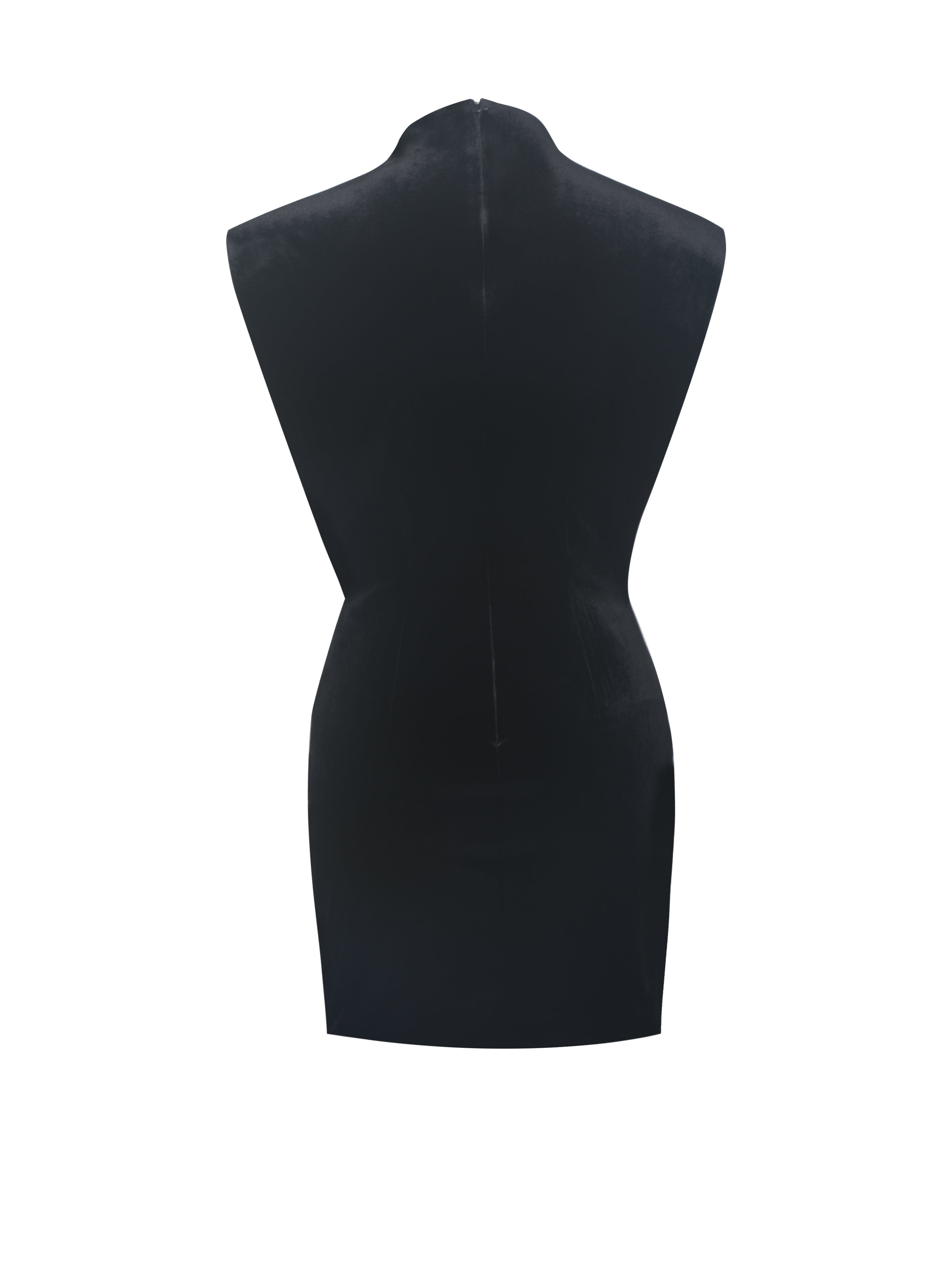 Vienna Black Velvet Mock Neck Mini Dress