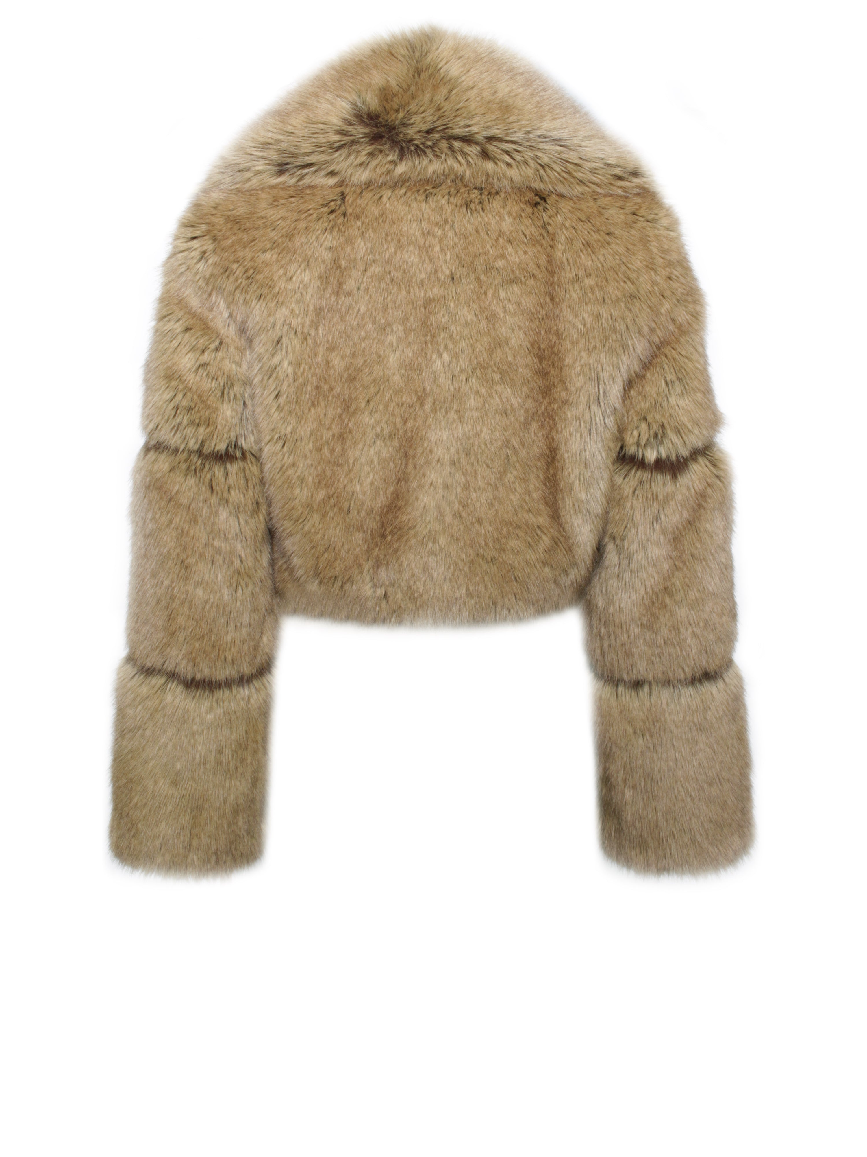 Yadavi Brown Vegan Fur Cropped Jacket