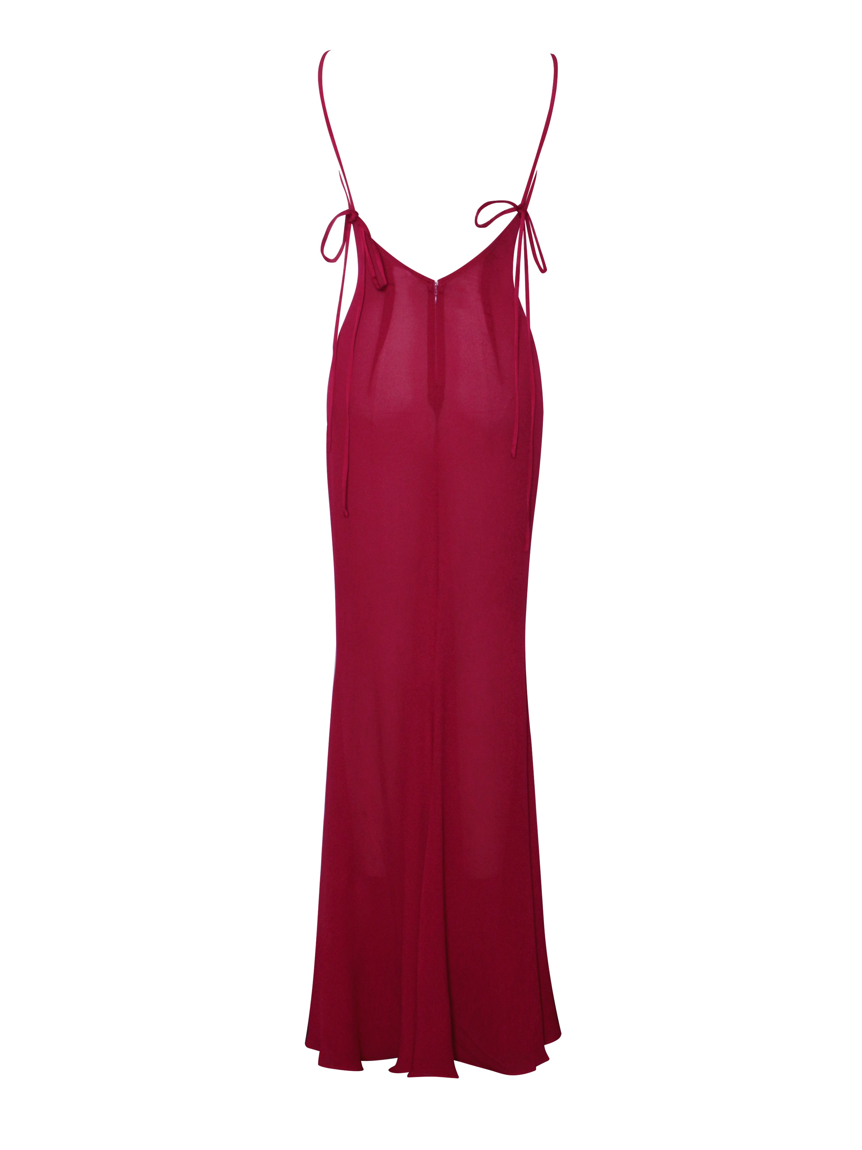 Tatiana Burgundy Rayon Backless Maxi Dress