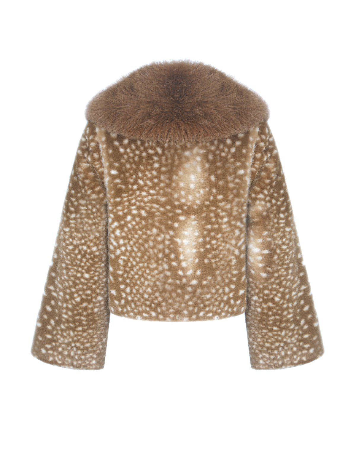 Mia Chestnut Faux Fur Bambi Print Mini Coat