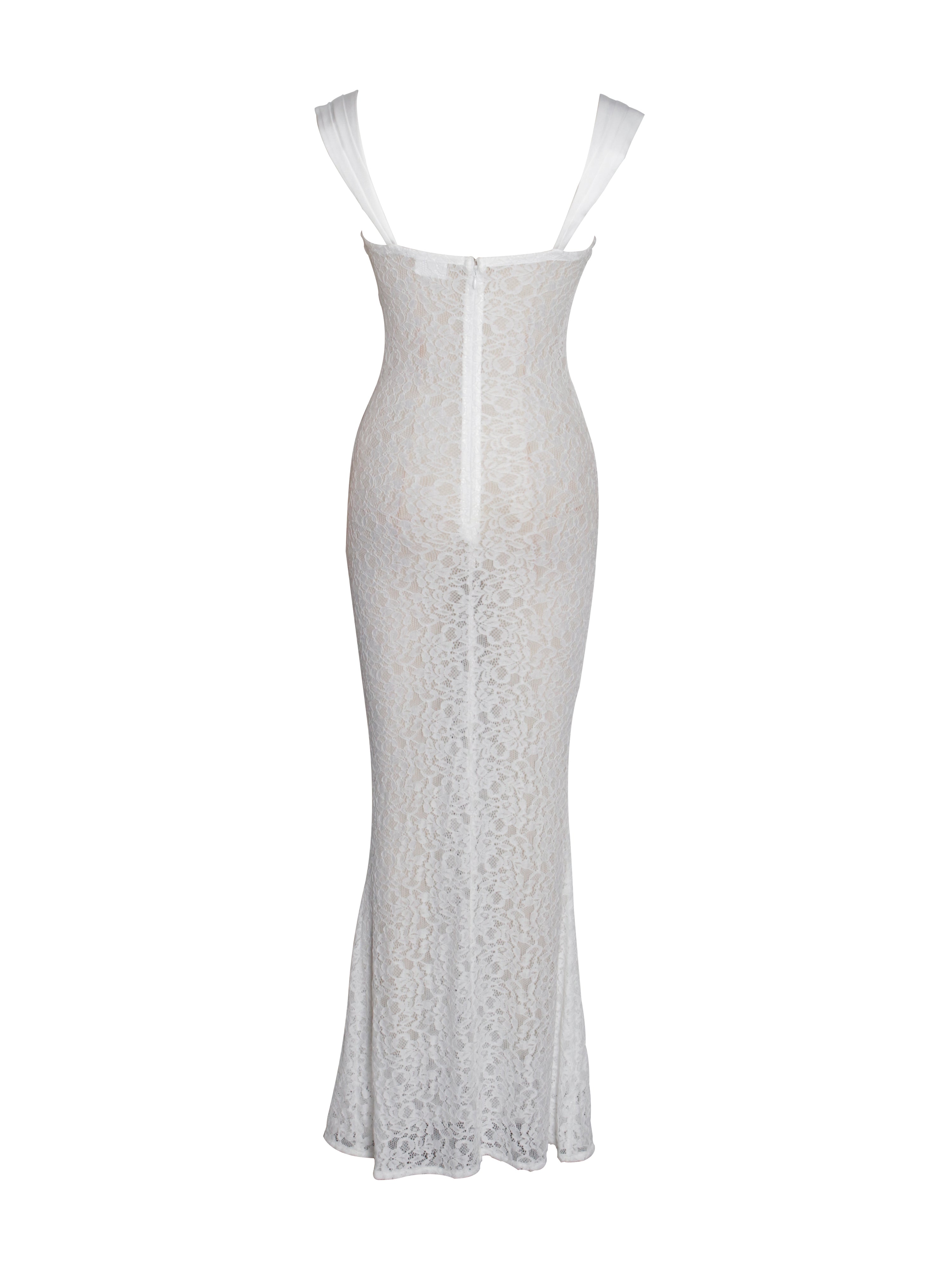 Miss Circle Women Veronica White Lace Maxi Dress Miss Circle Women Veronica White Lace Maxi Dress