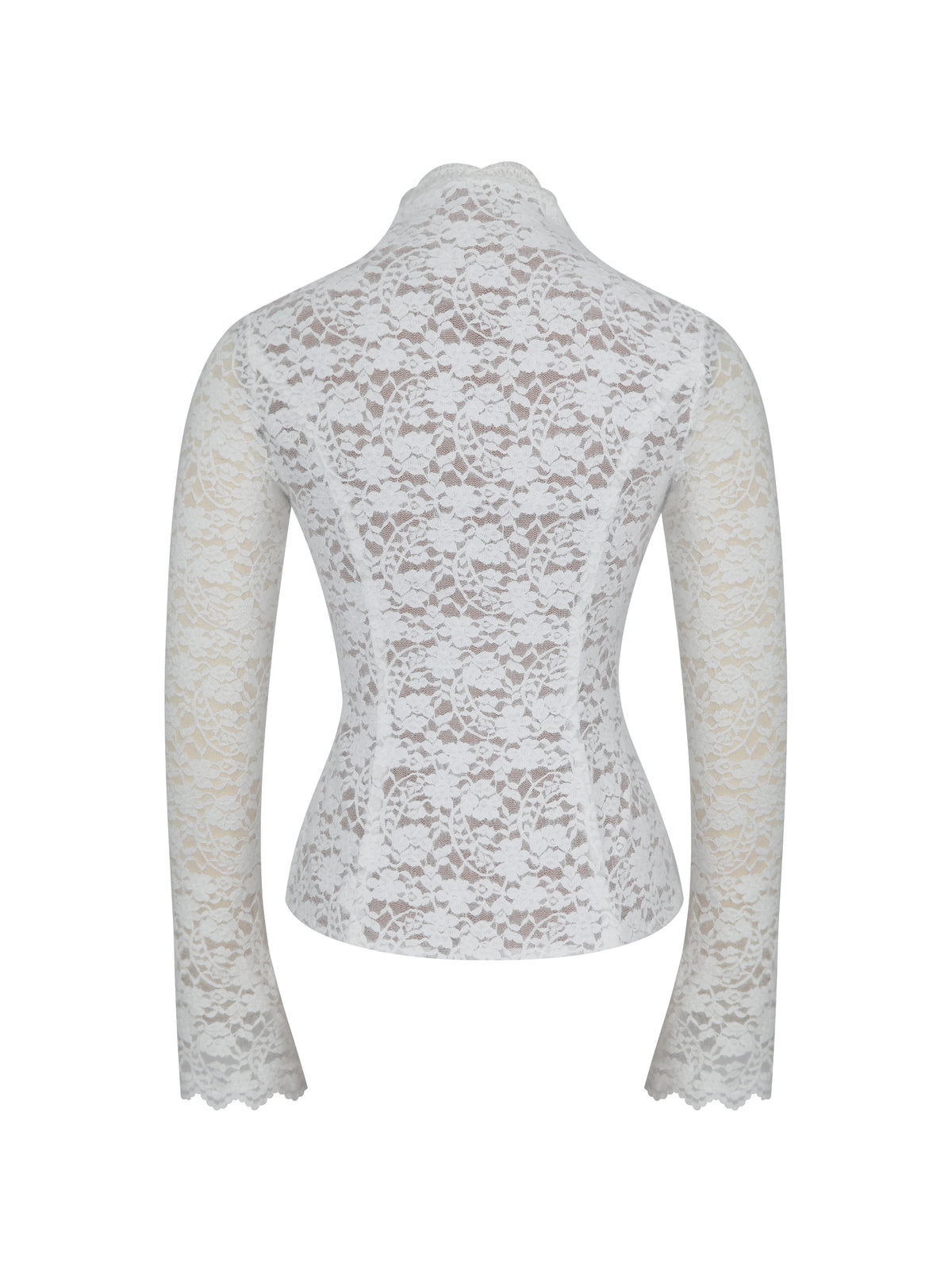 Prynn White Brushed Lace Front-Tie Top