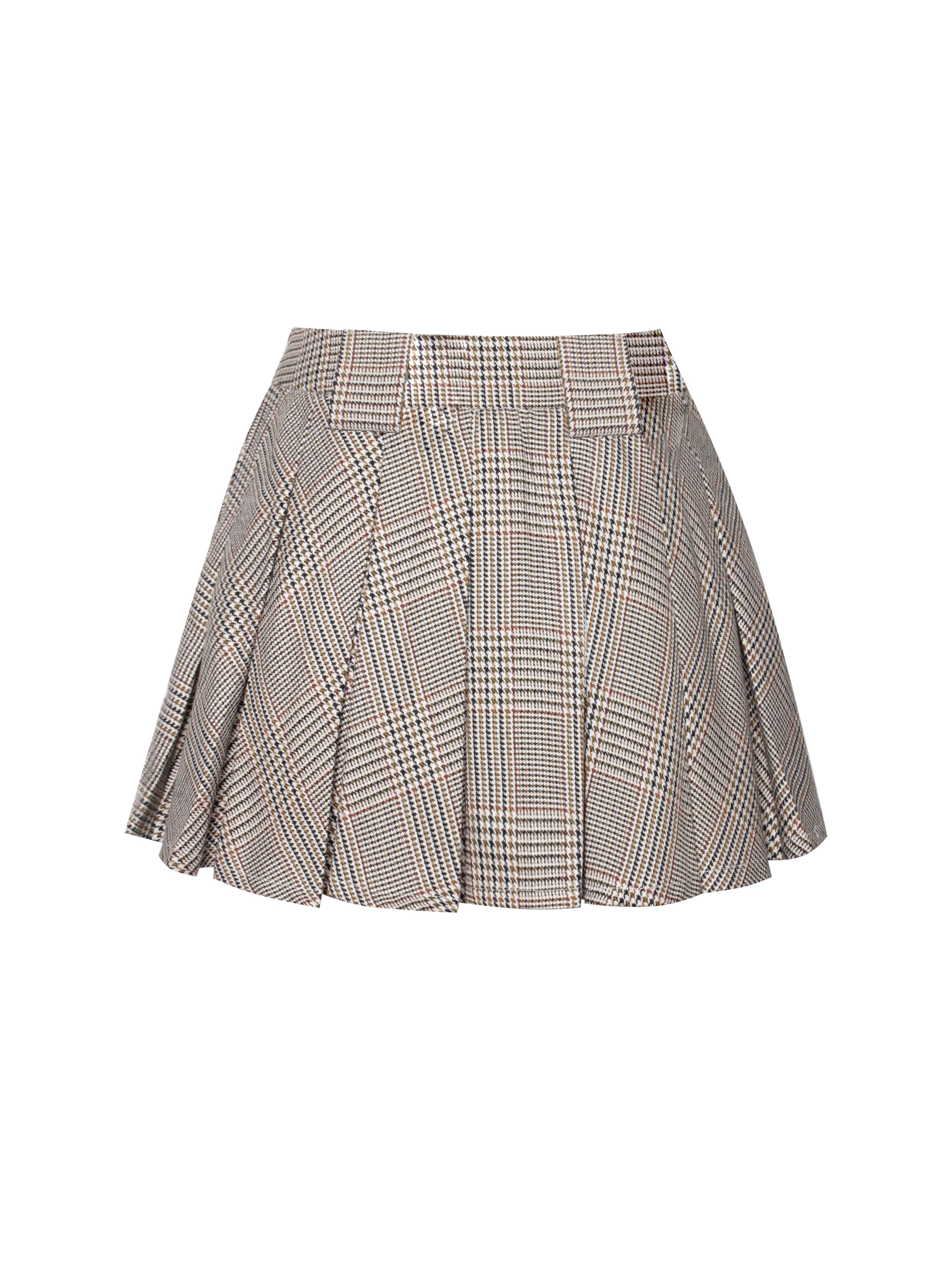 Oaklyn Plaid Pleated Mini Skirt with Inside Shorts