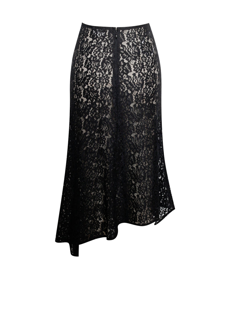 Ursa Black Lace Ruffled Skirt