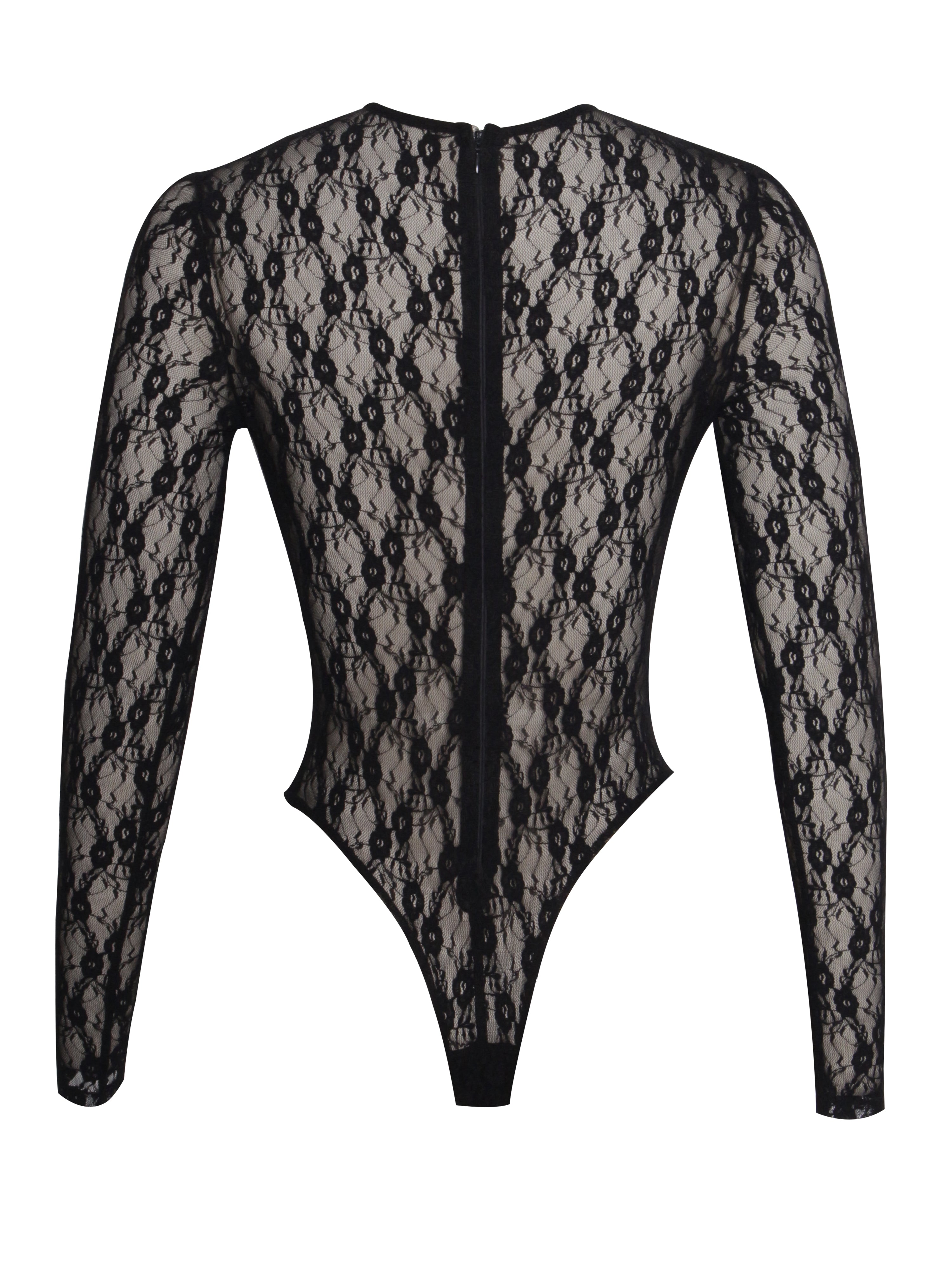 Maisie Black Lace Long Sleeve Bodysuit