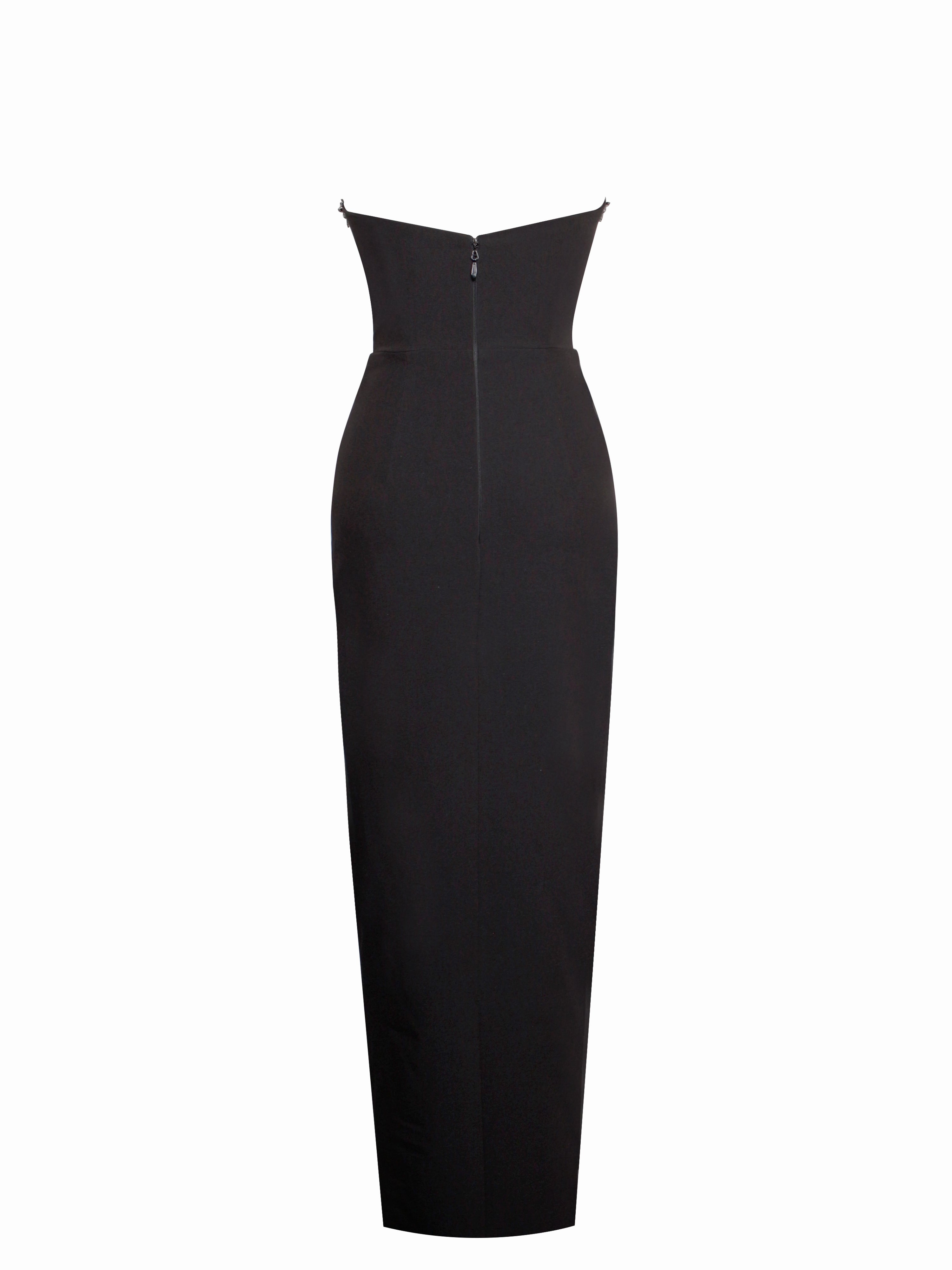 Miss Circle Women Ivanna Black Crystal Embellished Maxi Dress Miss Circle Women Ivanna Black Crystal Embellished Maxi Dress