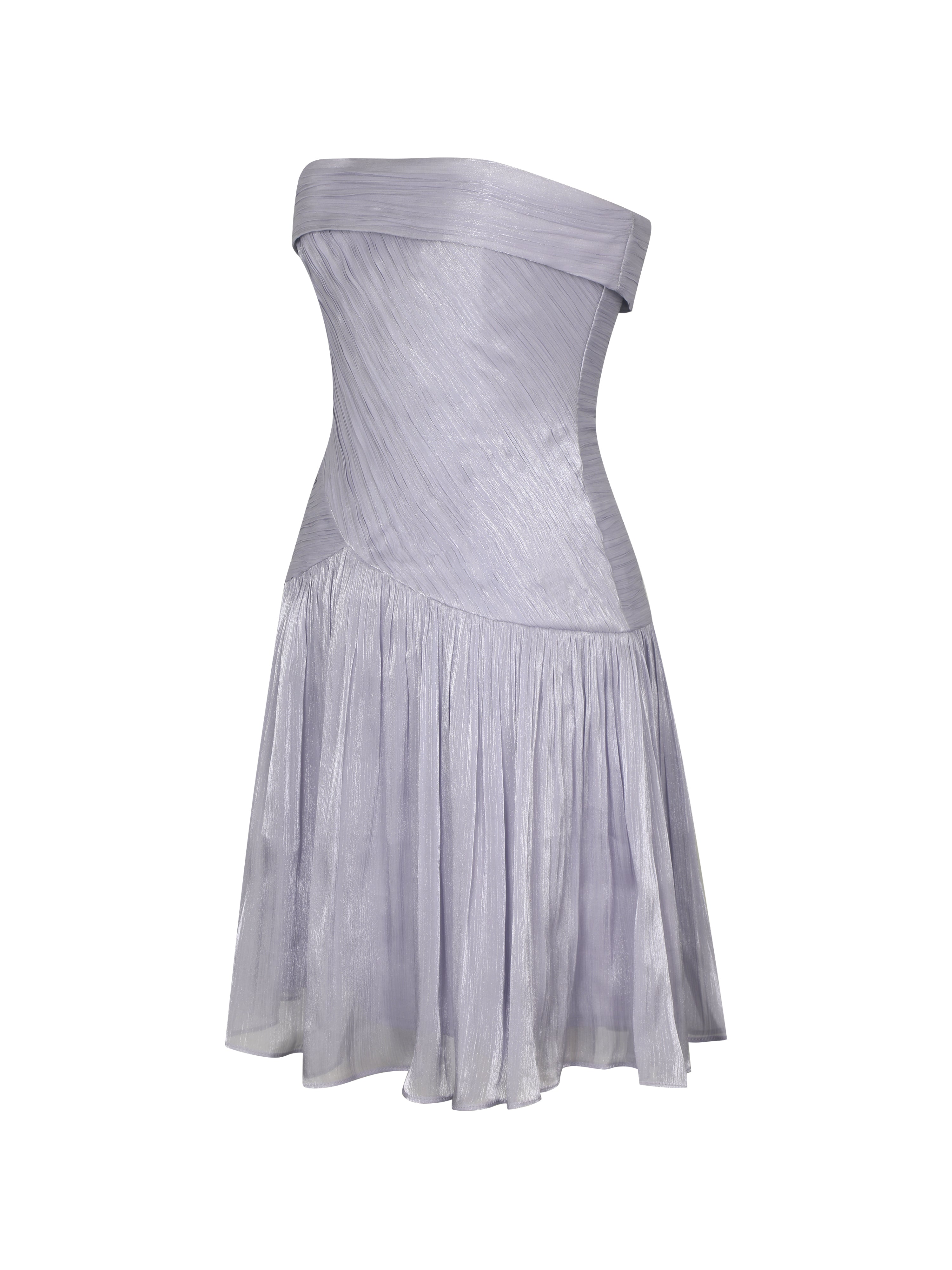 Yalena Lavender Crystal Organza Strapless Mini Dress