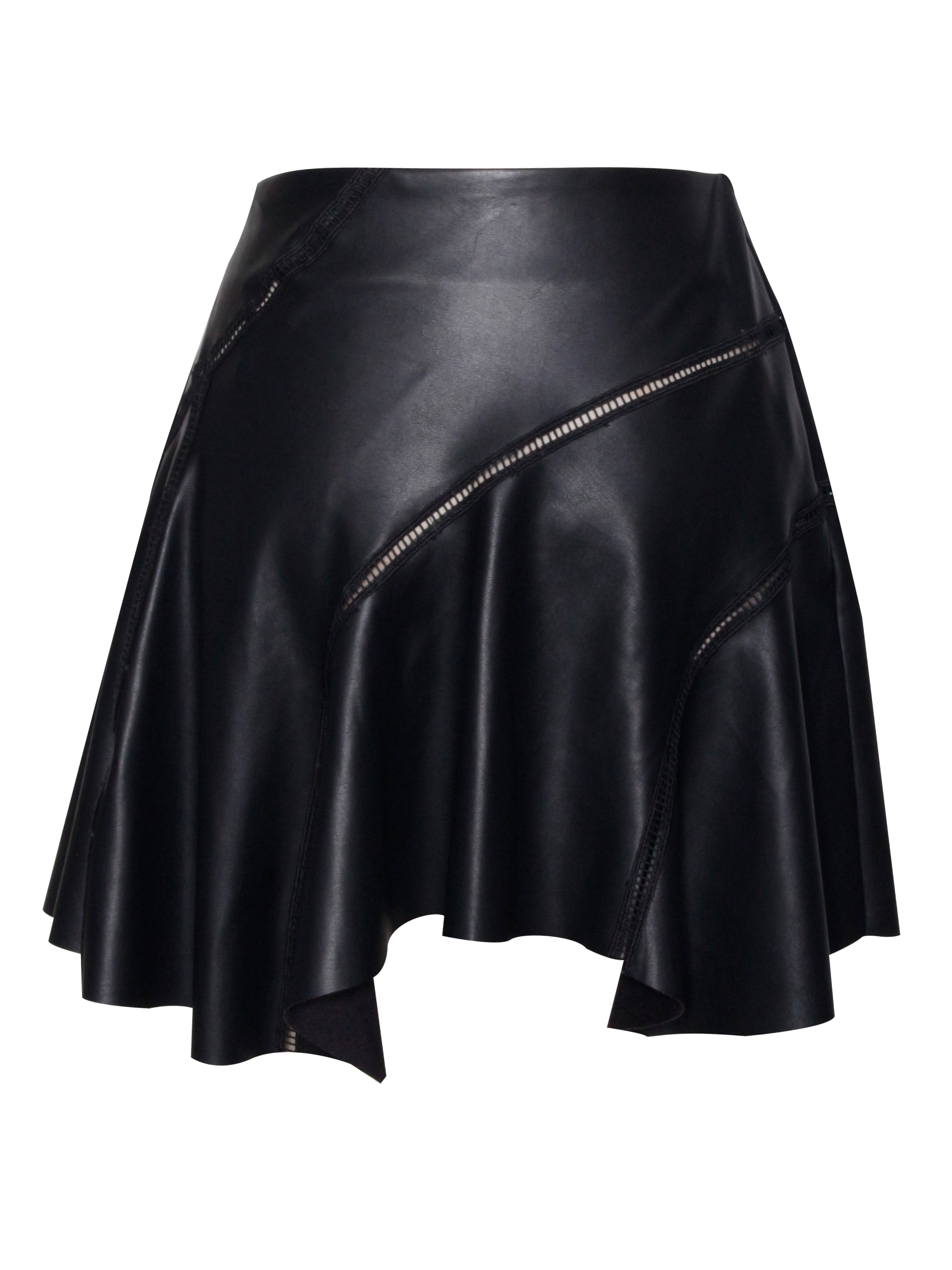 Mariah Black Vegan Leather Mini Skirt