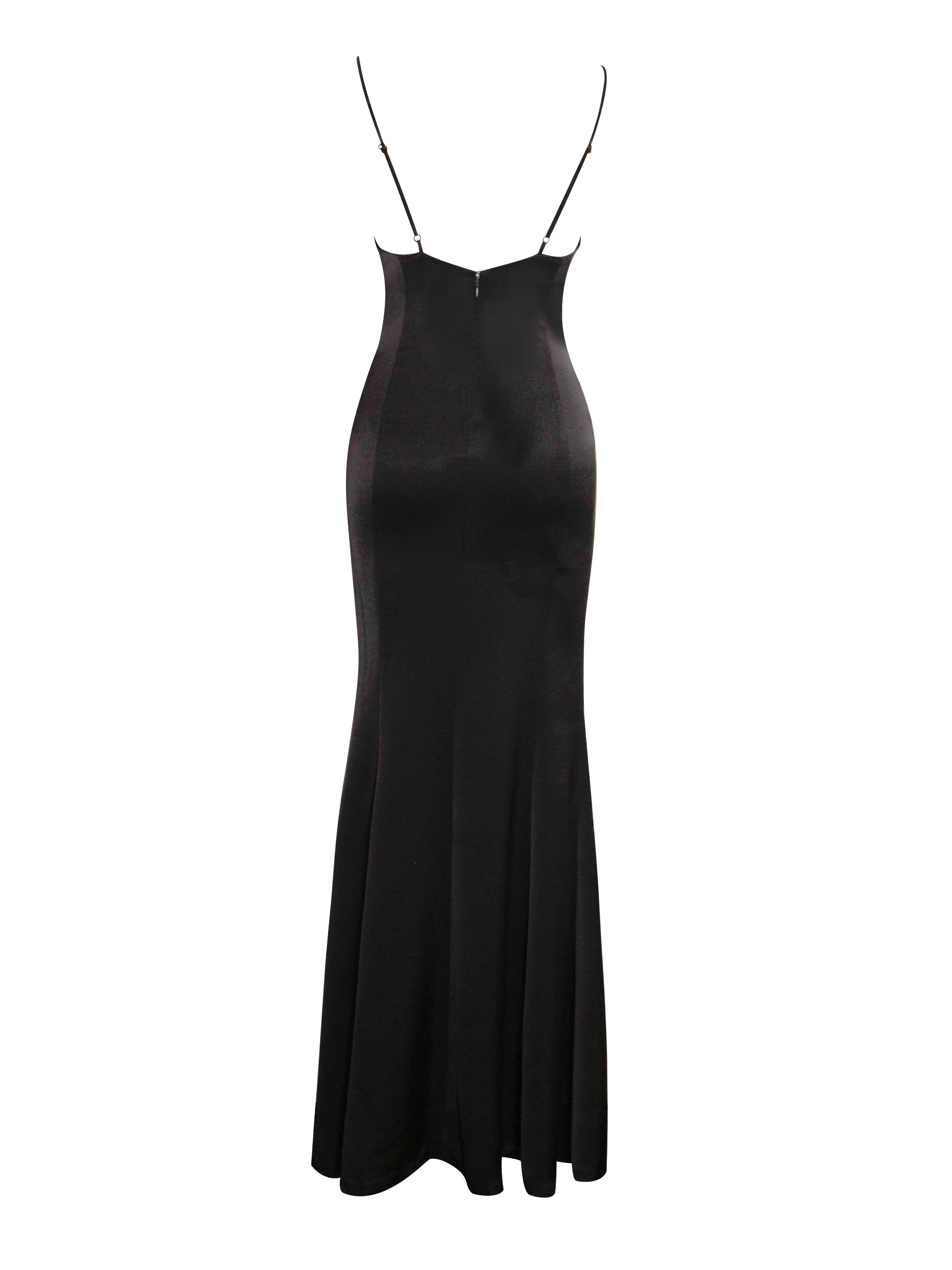 Miss Circle Eleanor Black and White Bow Satin Gown S Miss Circle Eleanor Black and White Bow Satin Gown S