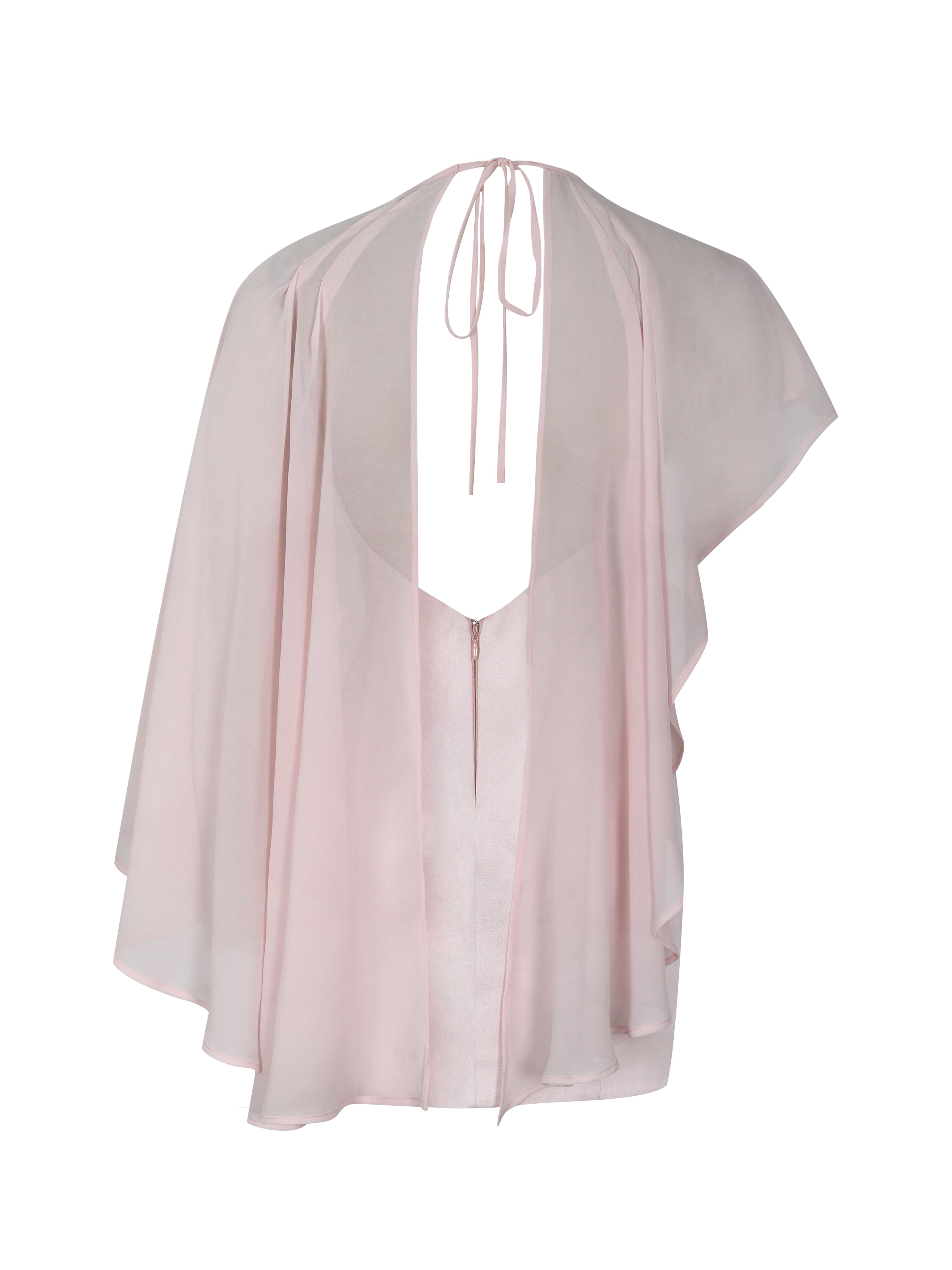 Umeko Tulip Pink Asymmetrical Cape Mini Dress