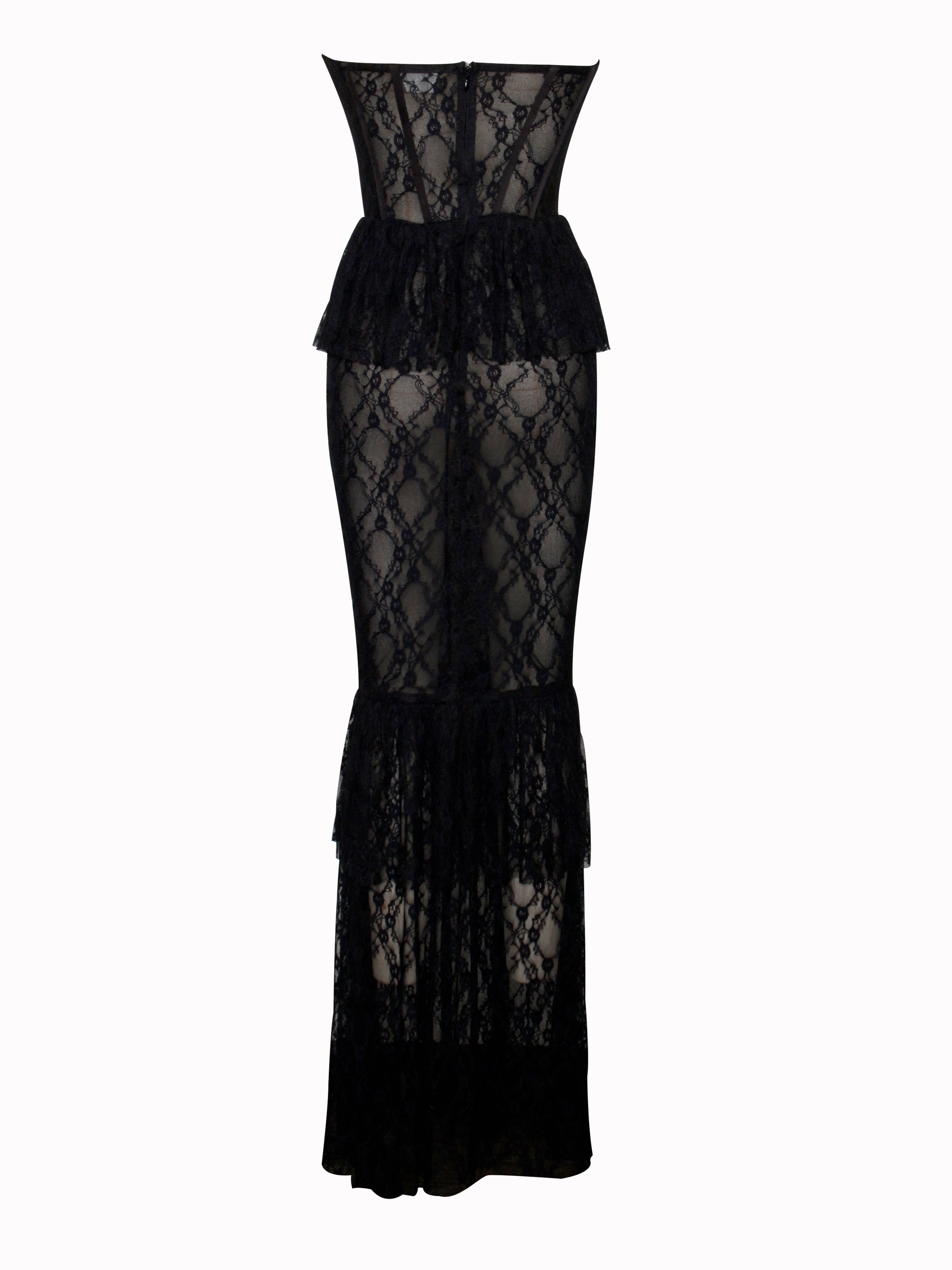 Quennell Black Lace Corset Maxi Dress (Archive Sale) Quennell Black Lace Corset Maxi Dress (Archive Sale)
